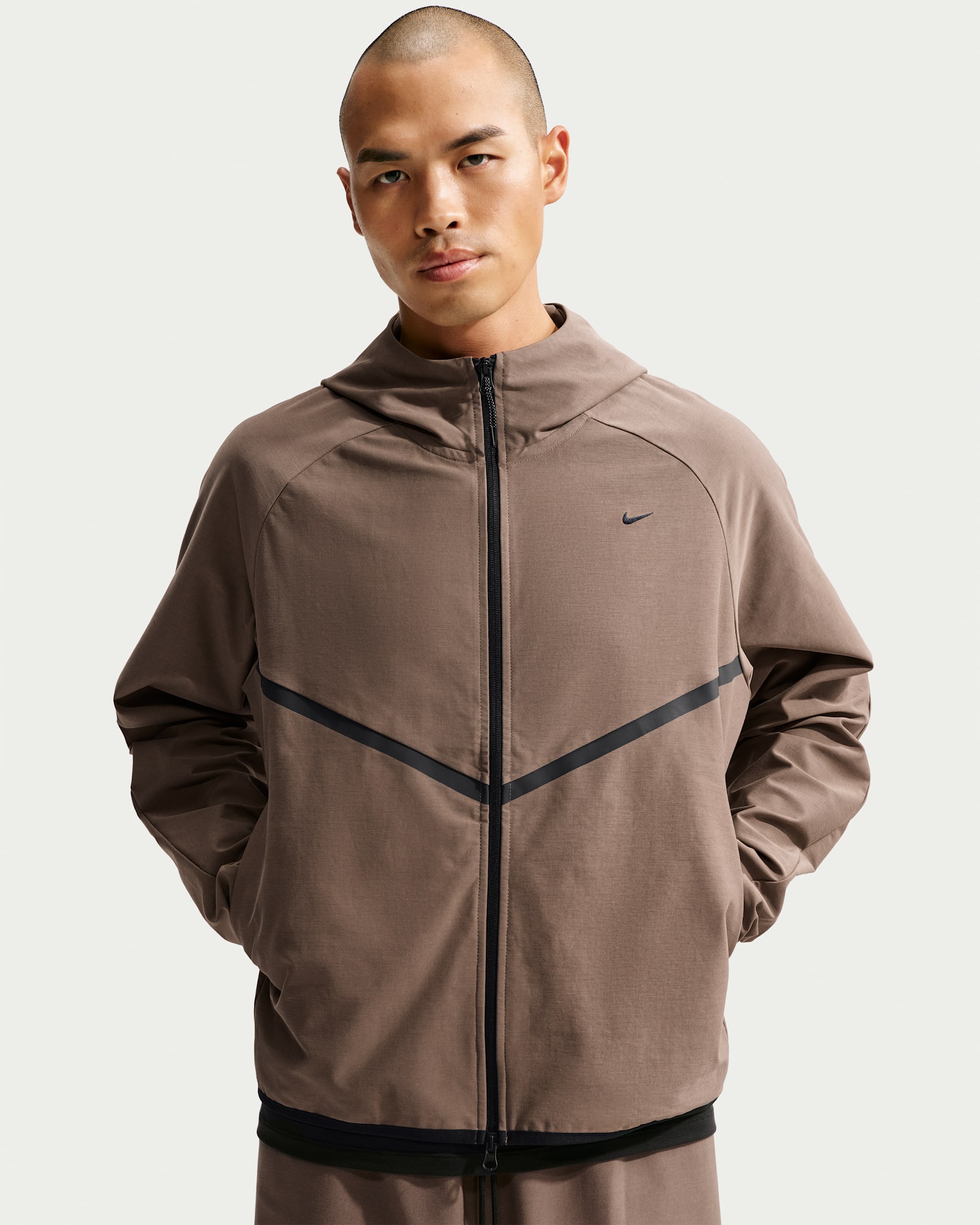 Nike Tech Men's Shori Knit Full-Zip Windrunner Jacket - Palomino/Black
