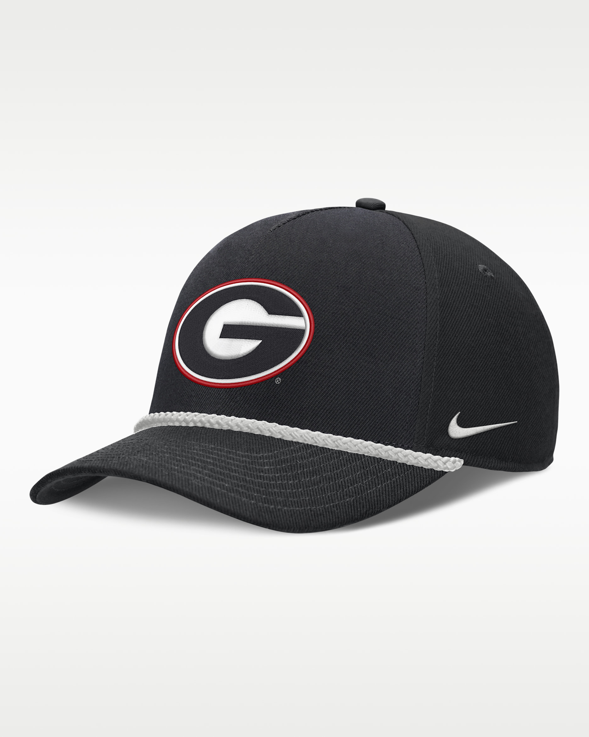 Georgia Sideline Rope Rise Men's Nike College Adjustable Hat - Black
