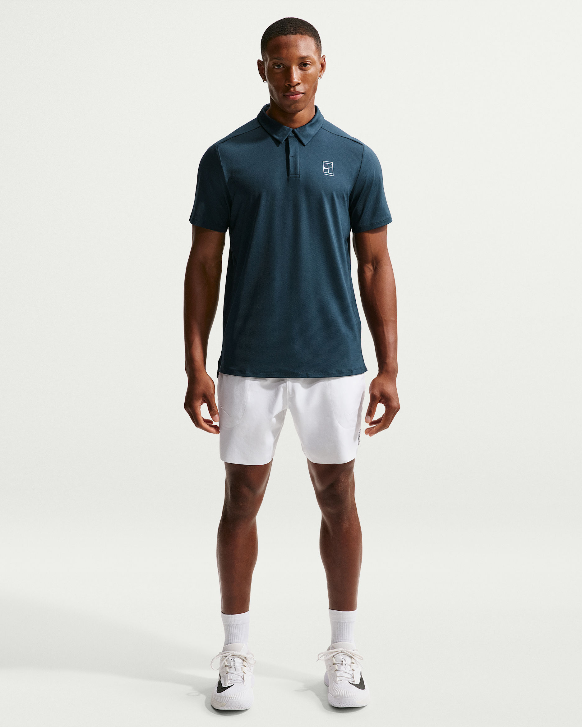 Pánské 15cm tenisové kraťasy Dri-FIT NikeCourt Advantage - Bílá/Černá