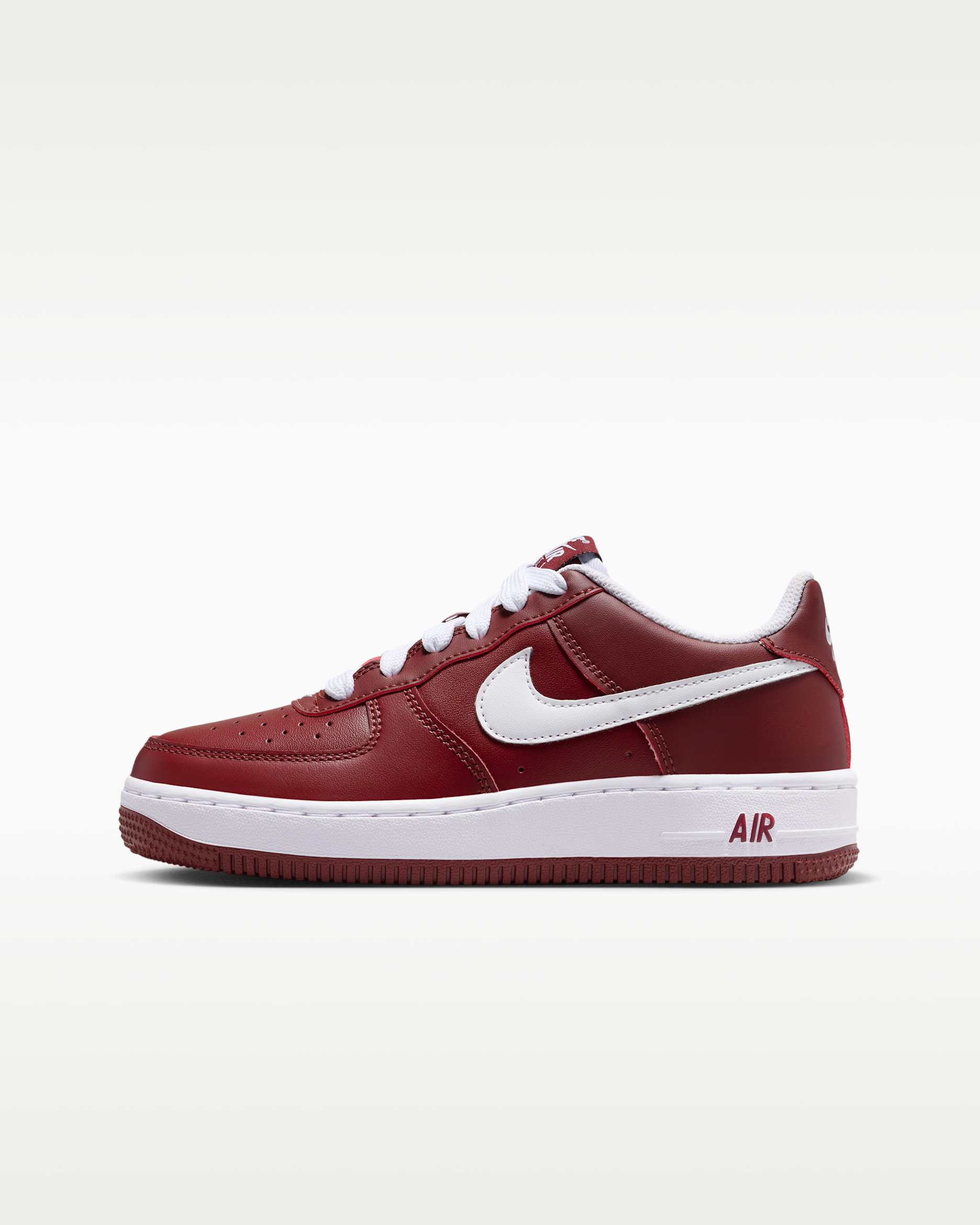 Nike Air Force 1 LV8 Big Kids' Shoes - Dark Team Red/Dark Team Red/Metallic Silver/White