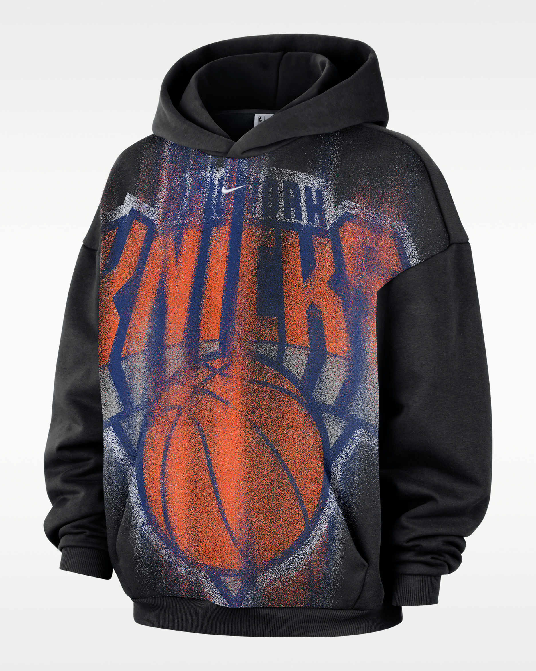 New York Knicks Standard Issue Men's Fleece Basketball Hoodie - Black/White