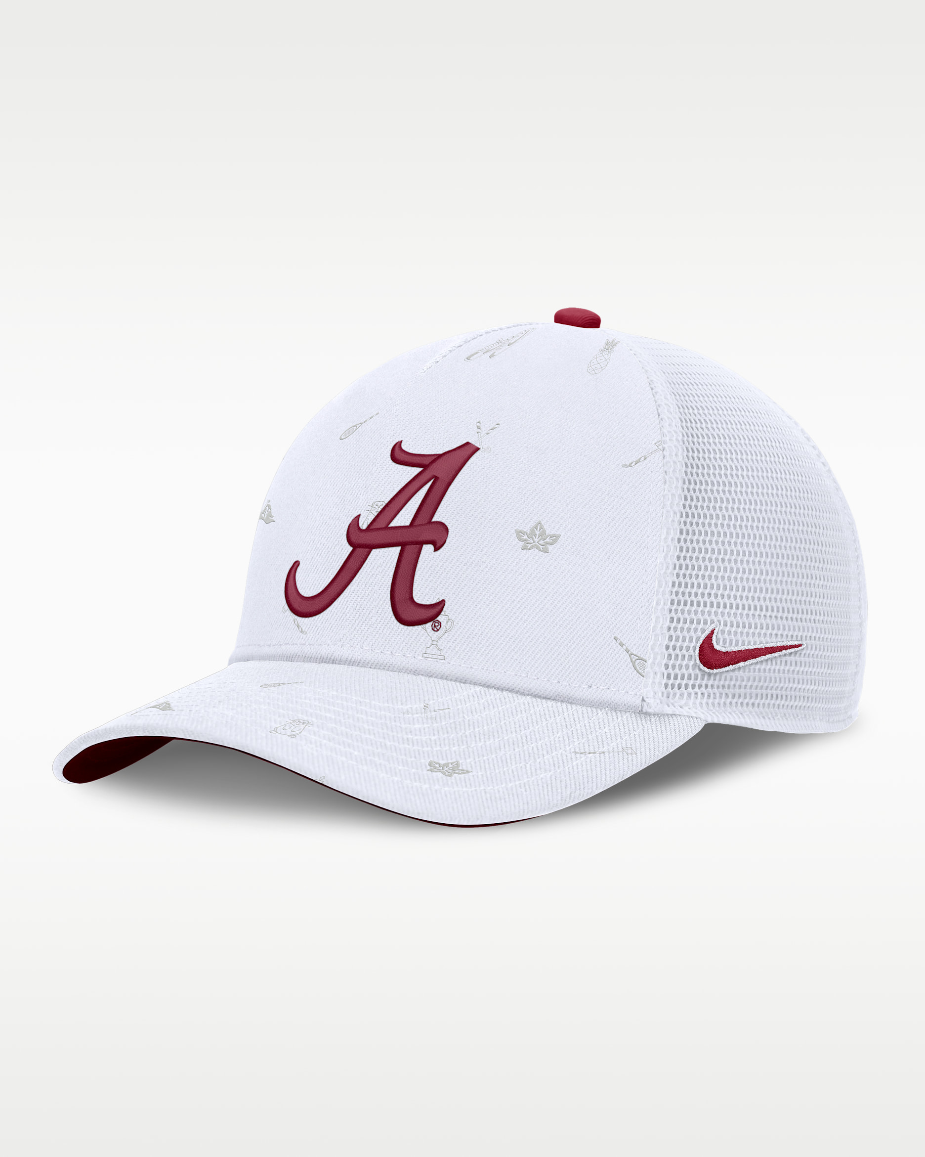 Alabama Country Club Golfin' Rise Men's Nike College Trucker Adjustable Hat - White