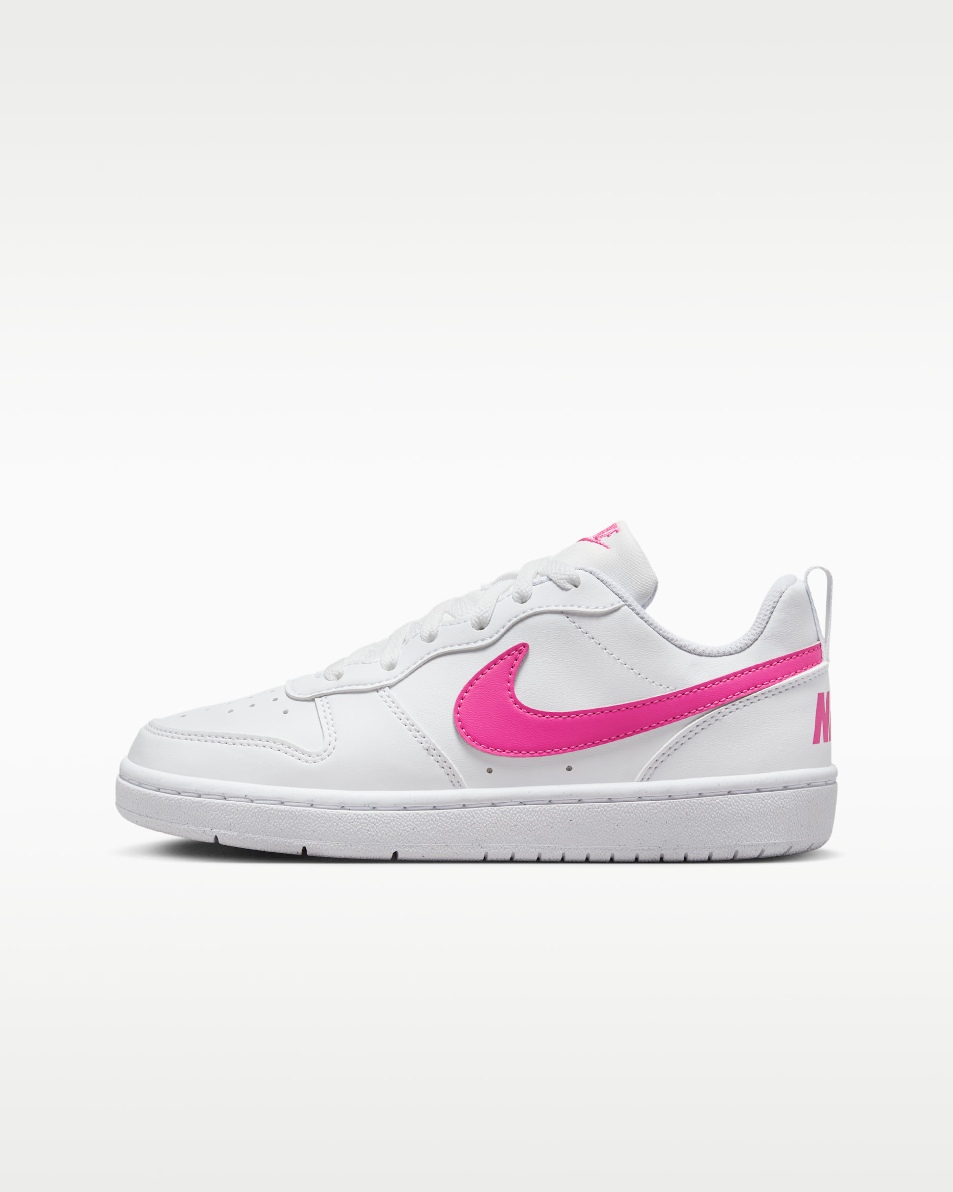 Nike Court Borough Low Recraft Older Kids' Shoes - White/Laser Fuchsia