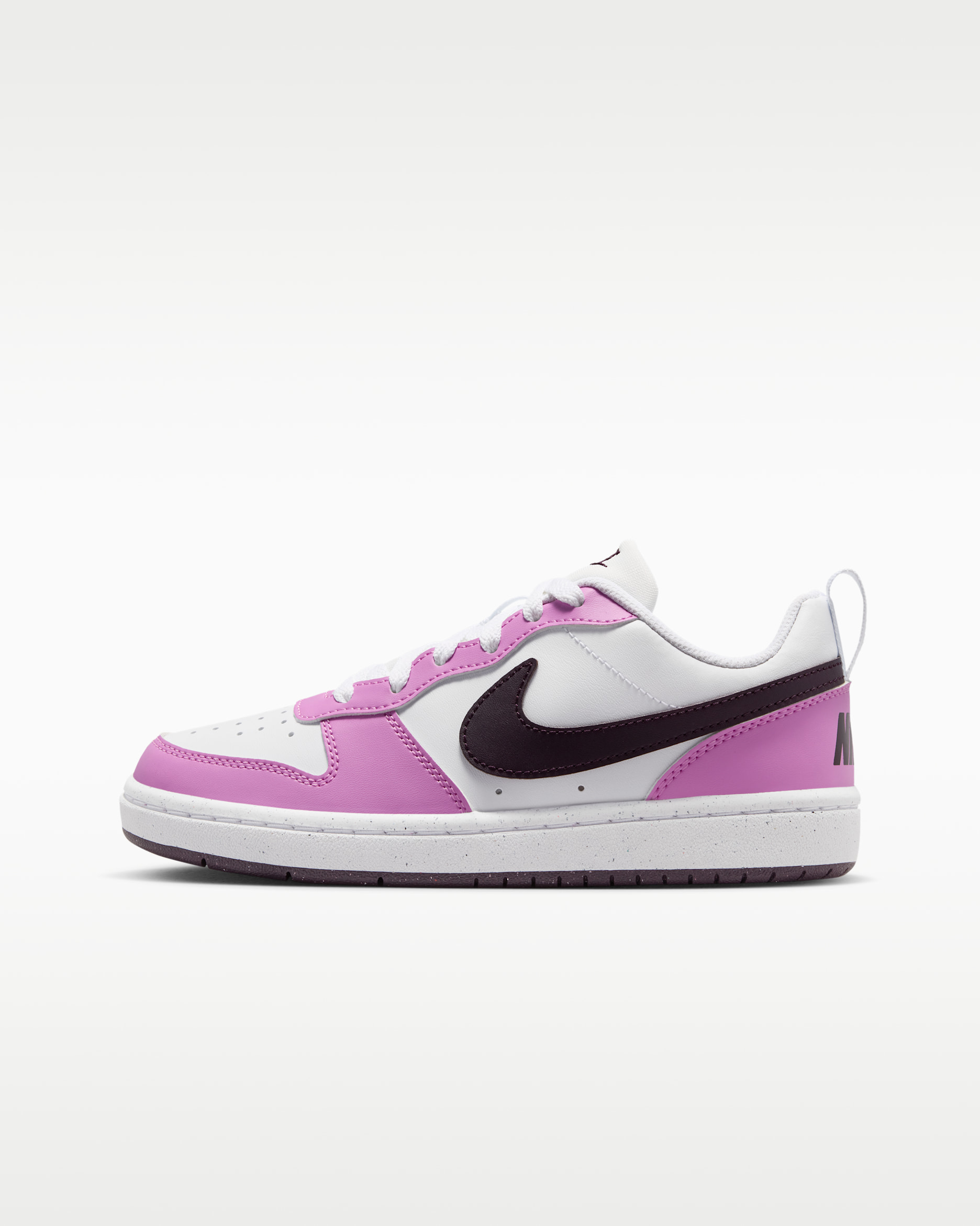 Nike Court Borough Low Recraft Big Kids' Shoes - White/Light Magenta/White/Burgundy Ash