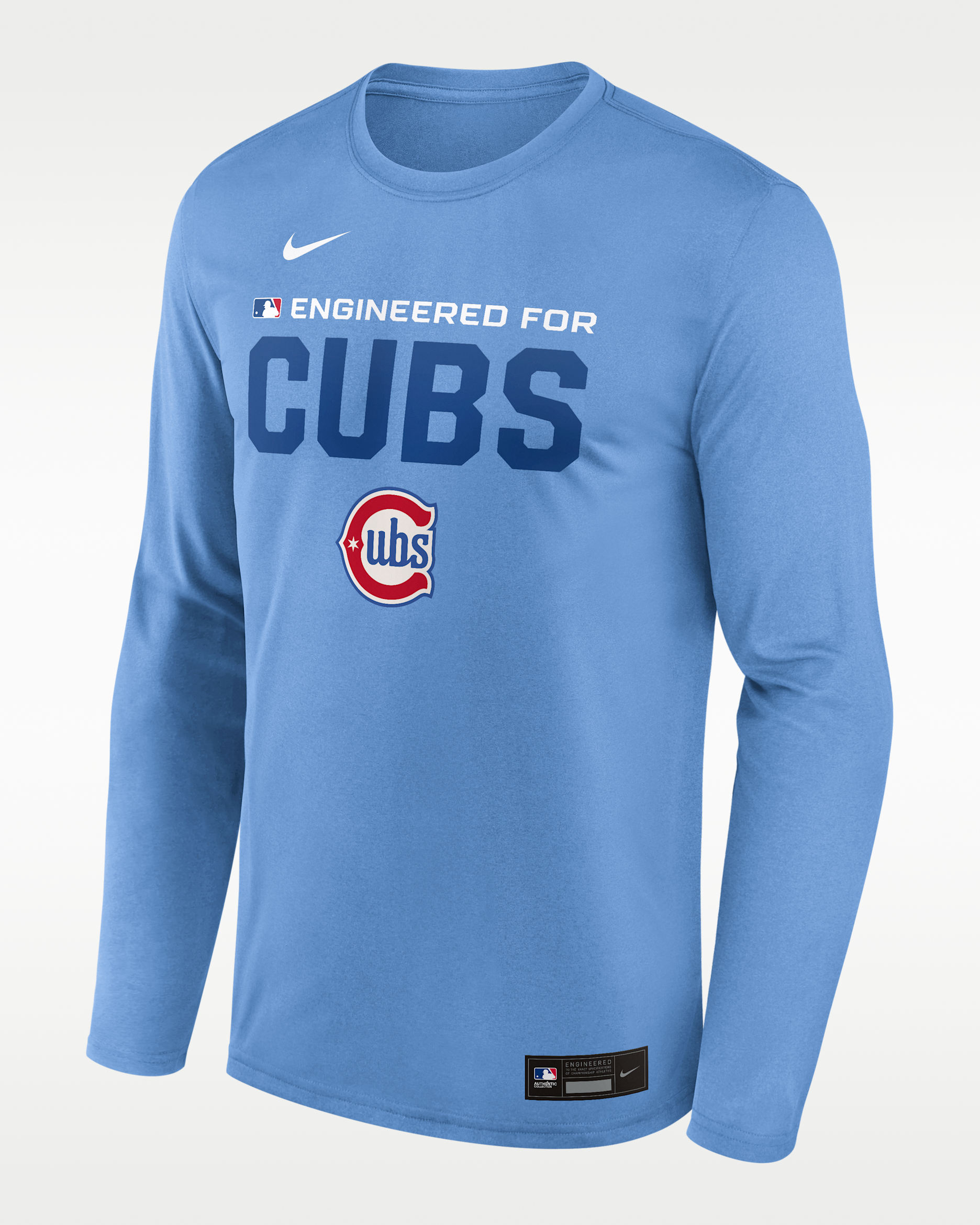 Chicago Cubs Authentic Collection Team Issue Men's Nike Dri-FIT MLB Long-Sleeve T-Shirt - Light Blue