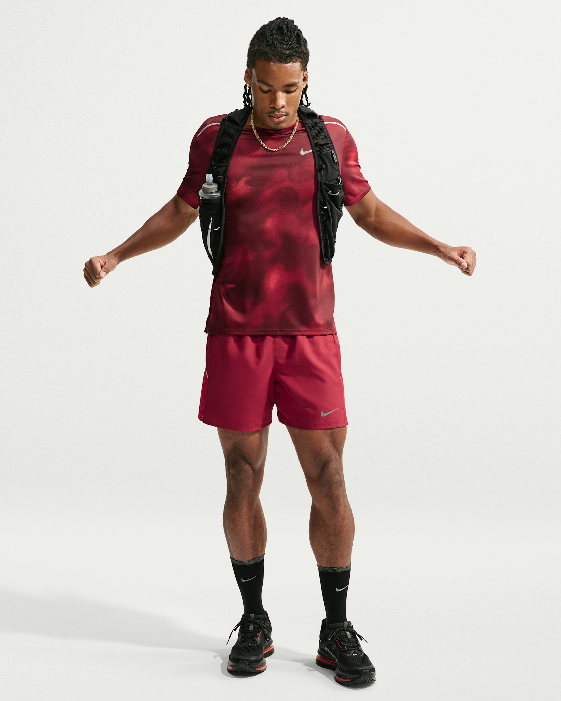 Nike Miler Men's Dri-FIT 2-in-1 12.5cm (approx.) Running Shorts - Tough Red/Sport Red