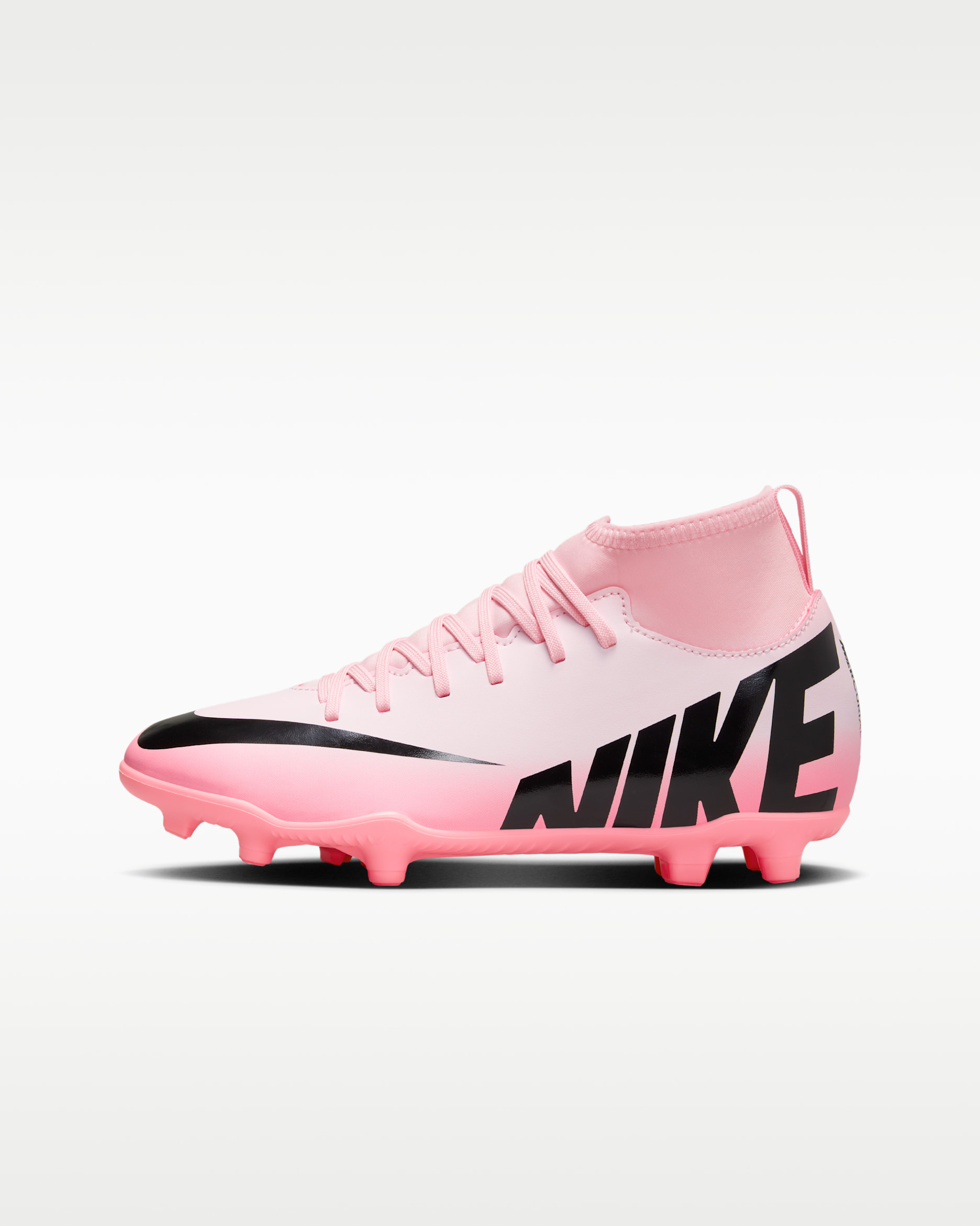 Nike Jr. Mercurial Superfly 9 Club Older Kids' MG High-Top Football Boot - Pink Foam/Black