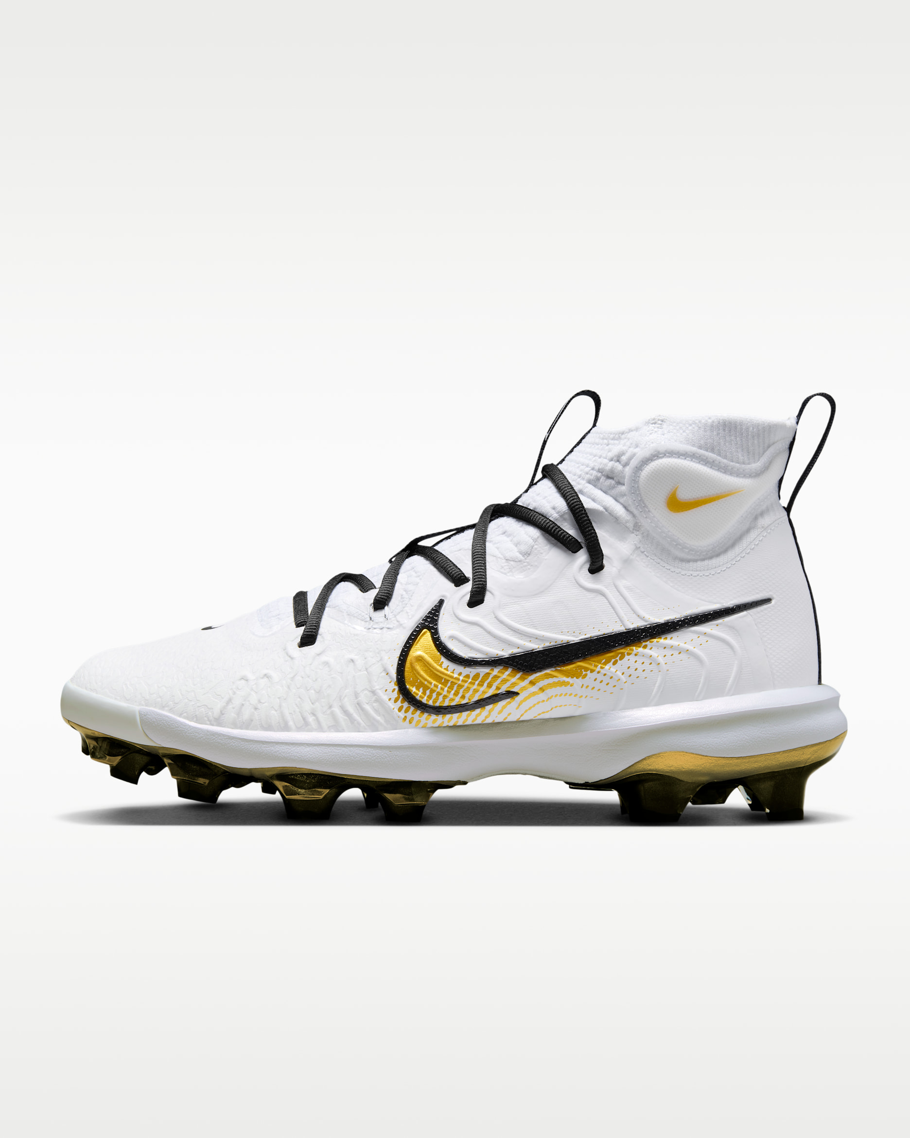 Nike Alpha Huarache NXT MCS Baseball Cleats - White/Black/Metallic Gold