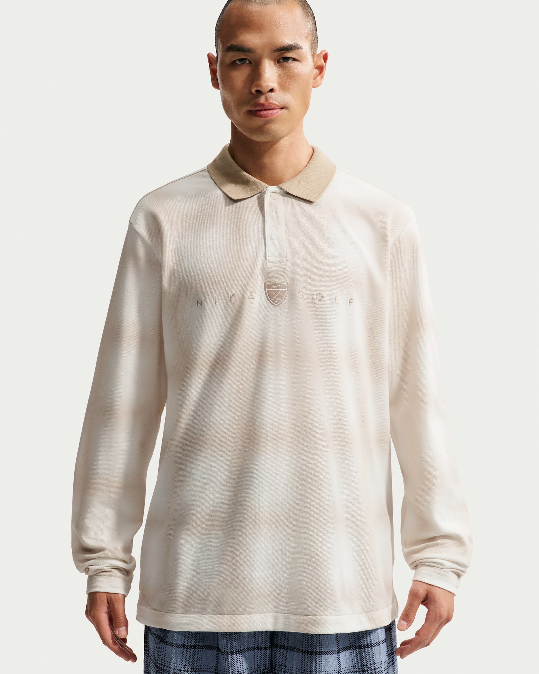 Nike Fairway Fresh Men's Dri-FIT Loose Long-Sleeve Golf Polo - Sail/Limestone