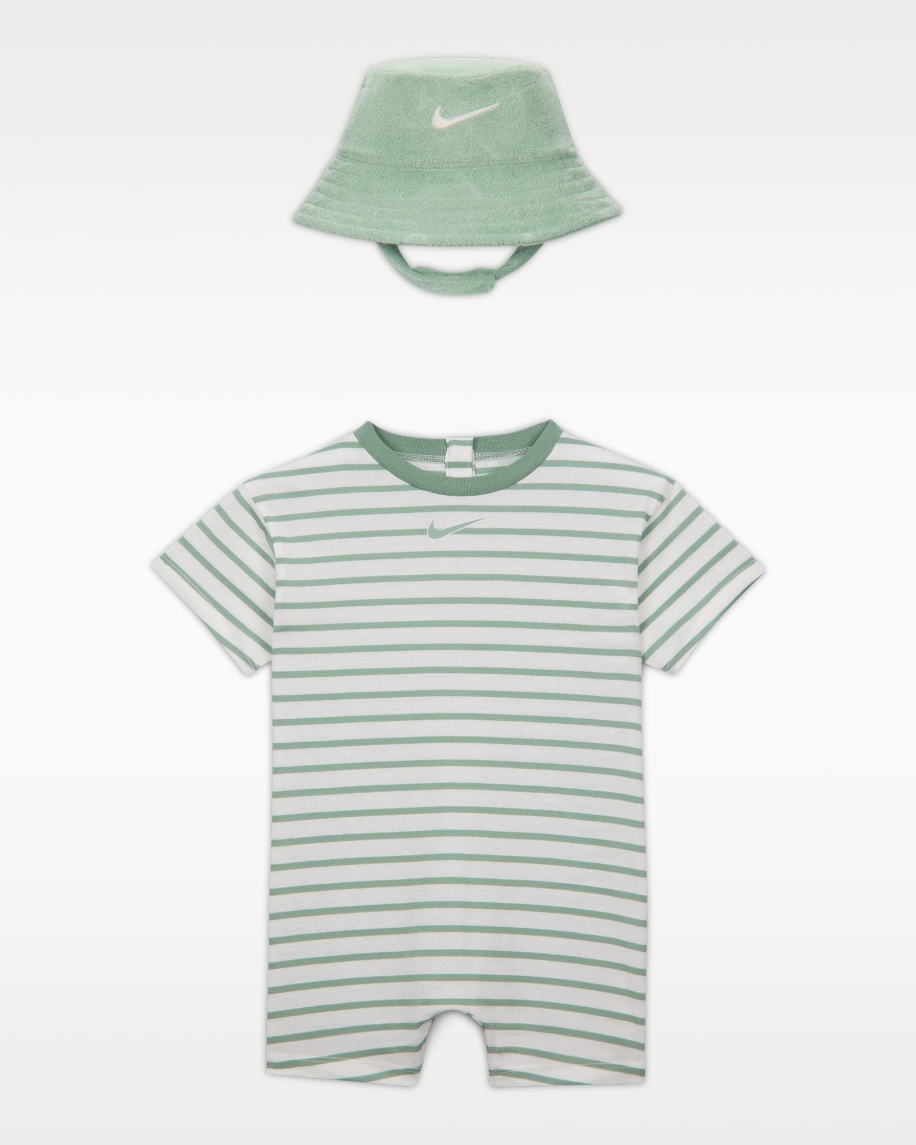 Nike Baby Short Sleeve Romper with Bucket Hat - Steam