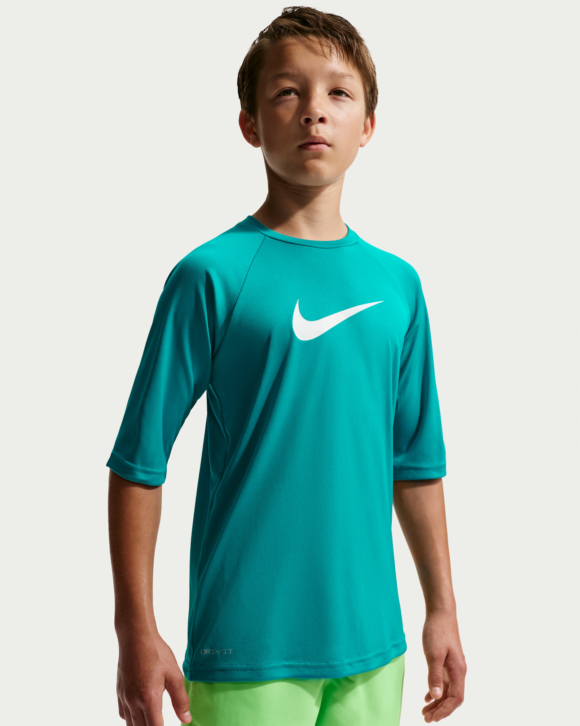 Nike Swim Hydroguard Essential Big Kids' (Boys') Dri-FIT UV Short Sleeve Top - Energy