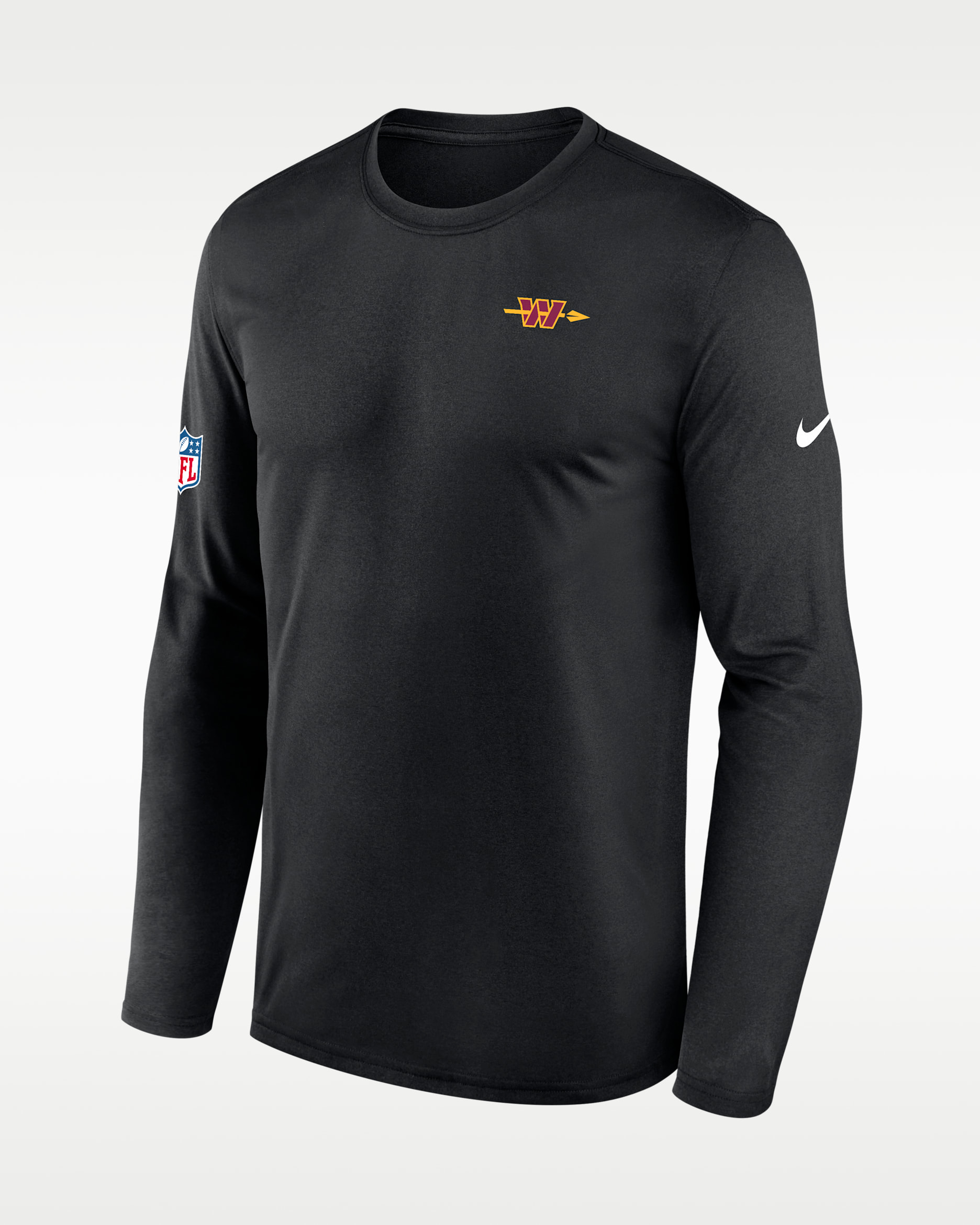Washington Commanders Alt Legend Small Logo Men's Nike Dri-FIT NFL Long-Sleeve T-Shirt - Black