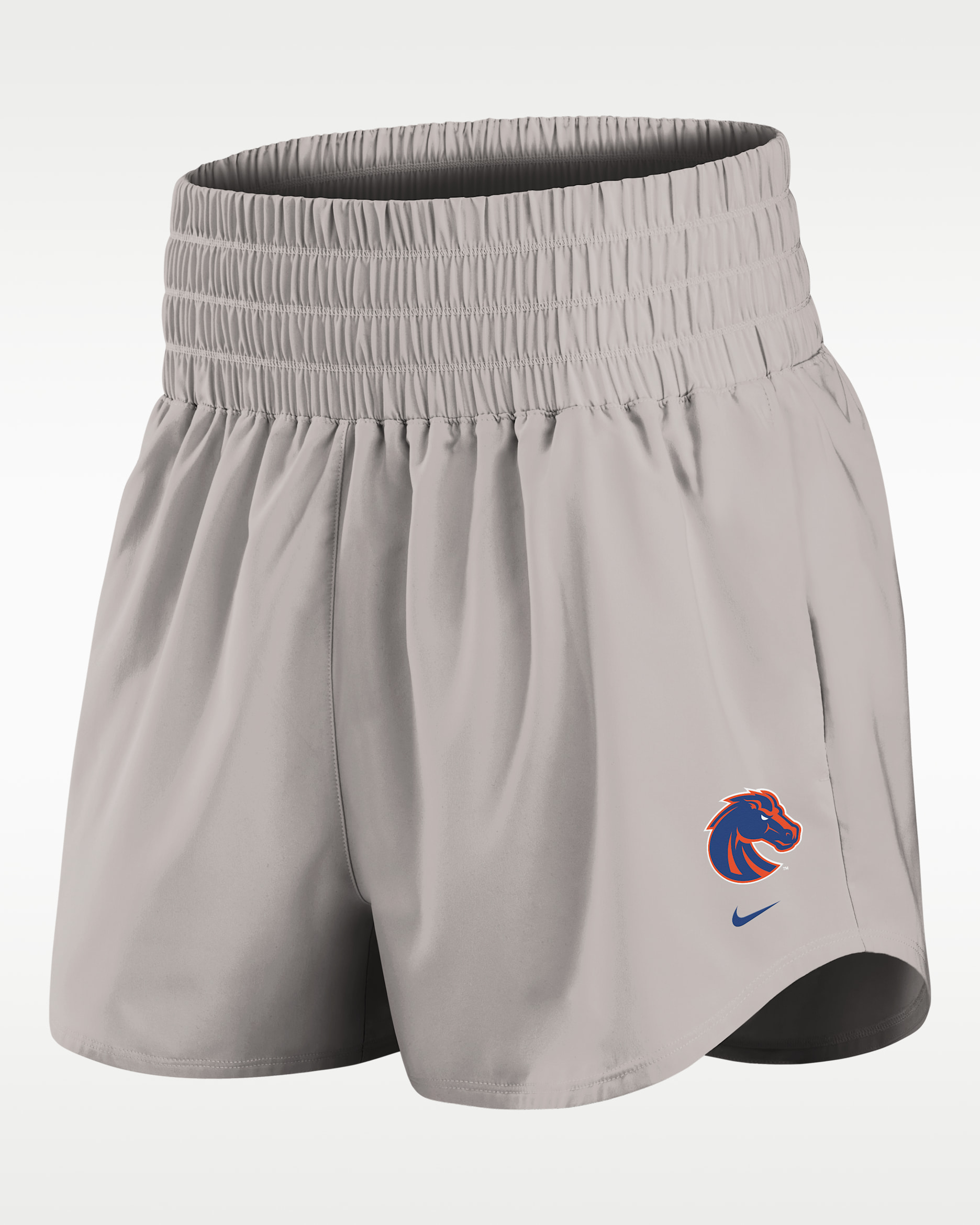 Boise State Primary Logo One Women's Nike Dri-FIT College Shorts - Light Iron Ore