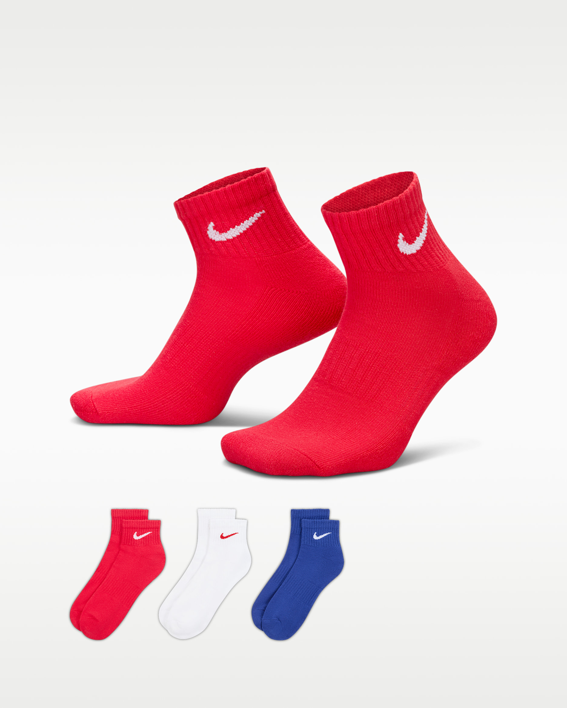 Nike Everyday Cushioned Training Ankle Socks (3 Pairs) - Multi-Colour