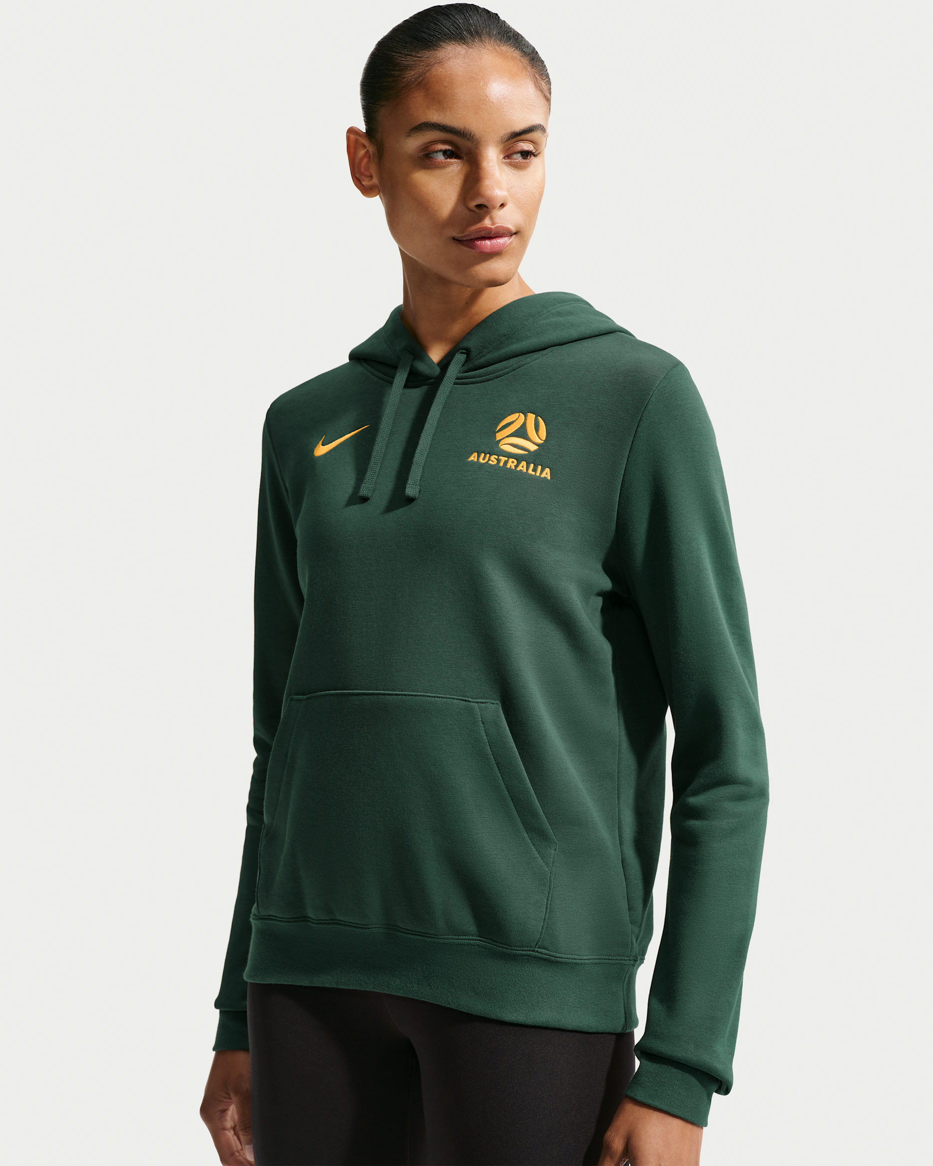 Australia Club Fleece Women's Nike Football Pullover Hoodie - Pro Green/University Gold
