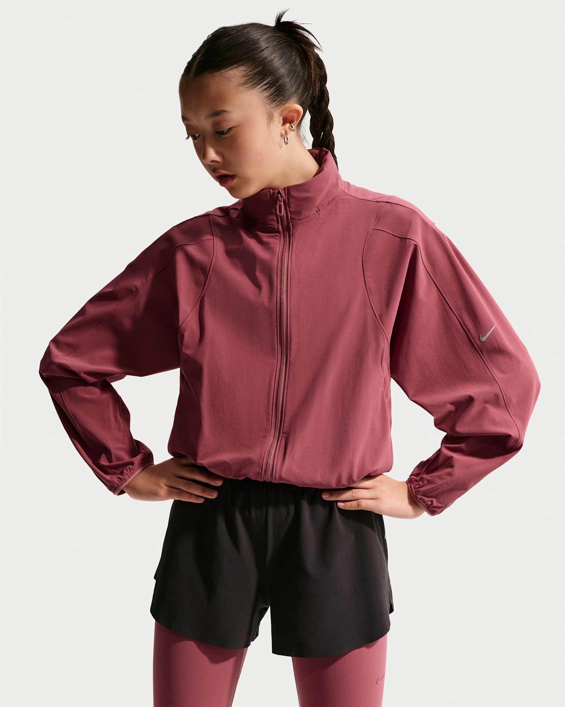 Nike MAVN Girls' Water-Repellent UV Woven Jacket - Pink Smoke