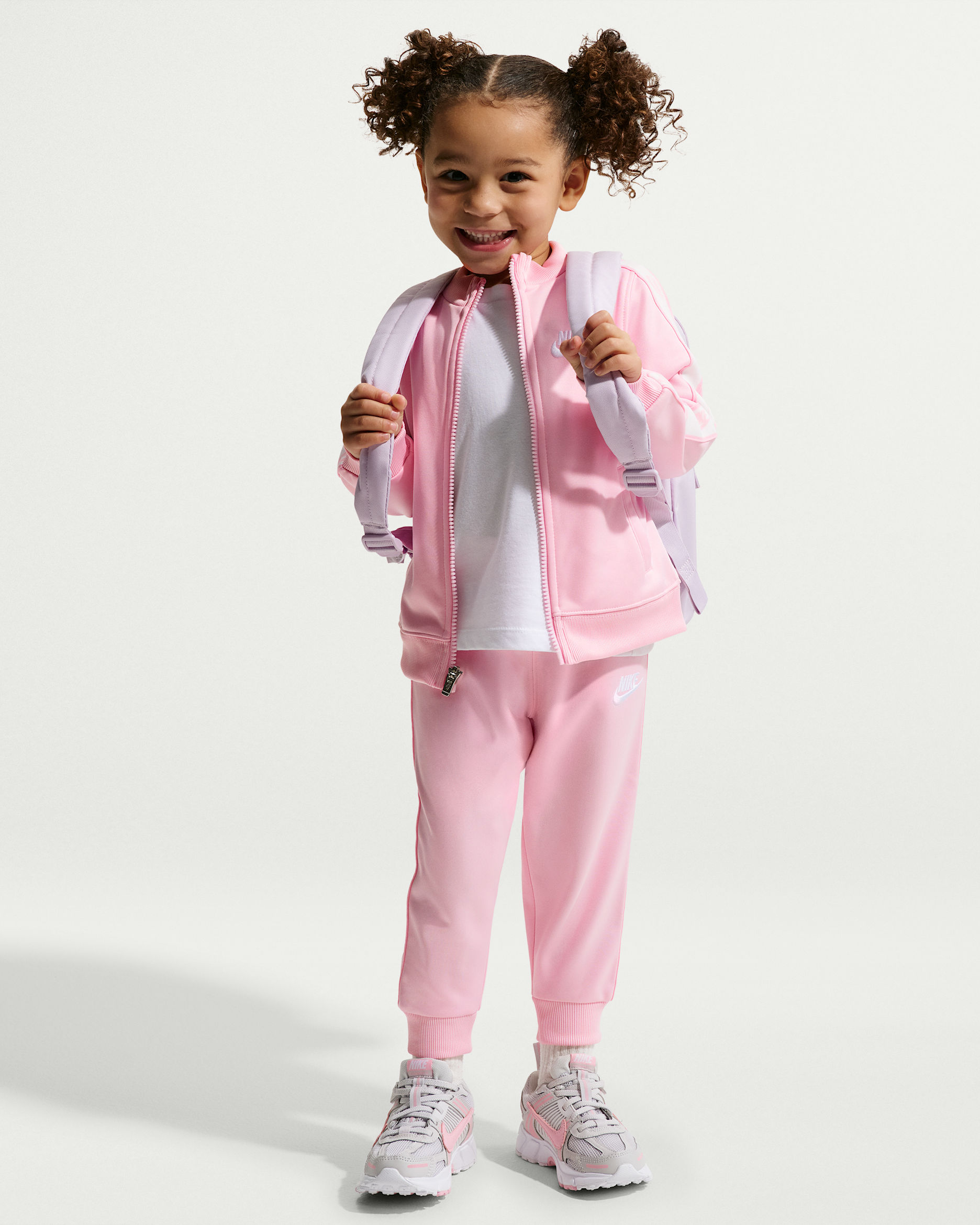 Nike Dri-FIT Toddler 2-Piece Full-Zip Set with Logo Taping - Pink