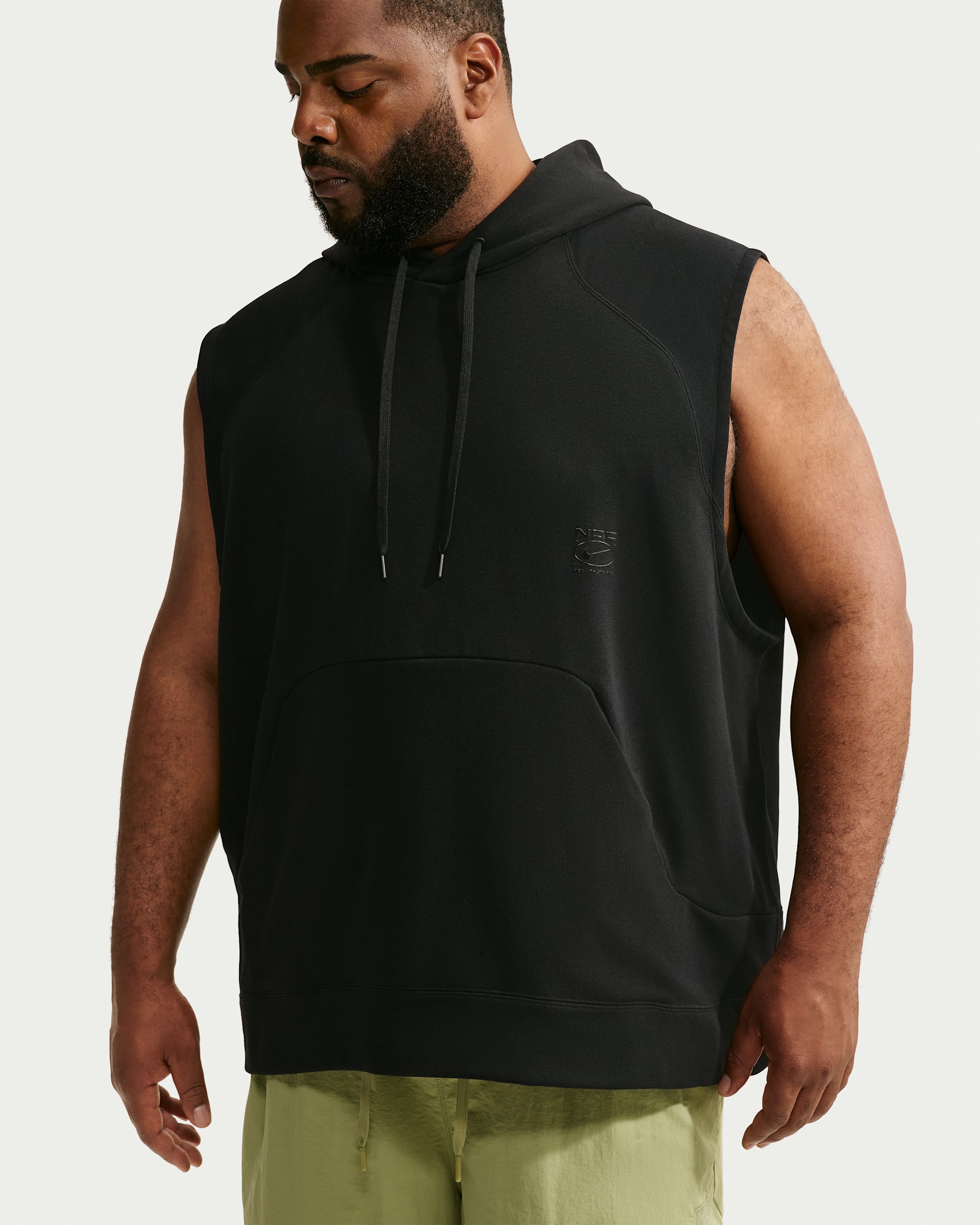 Nike N.A.C. Men's Dri-FIT Fleece Sleeveless Training Hoodie - Black/Black