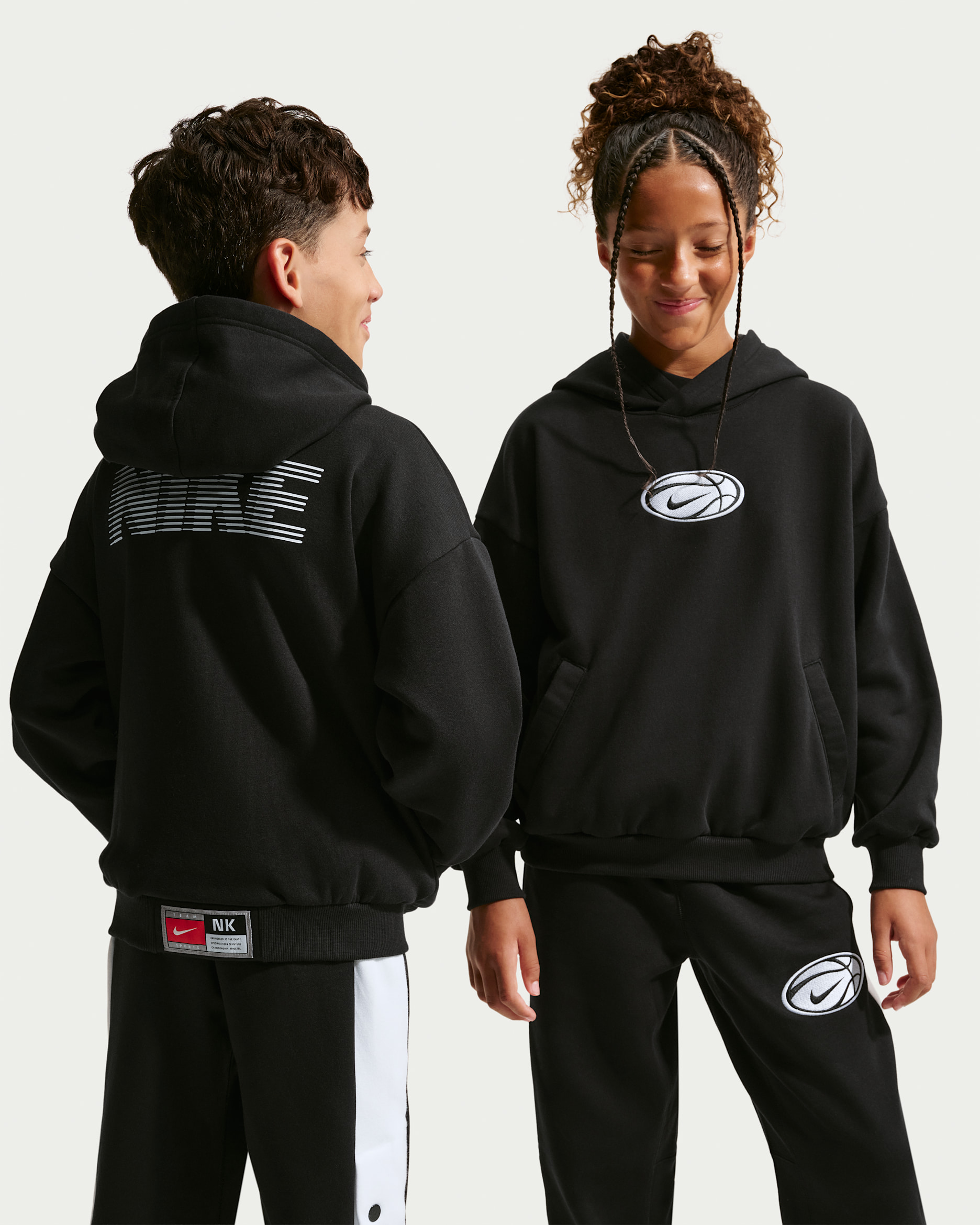 ナイキ ジュニア Dri-FIT バスケットボールパーカー - ブラック/ホワイト