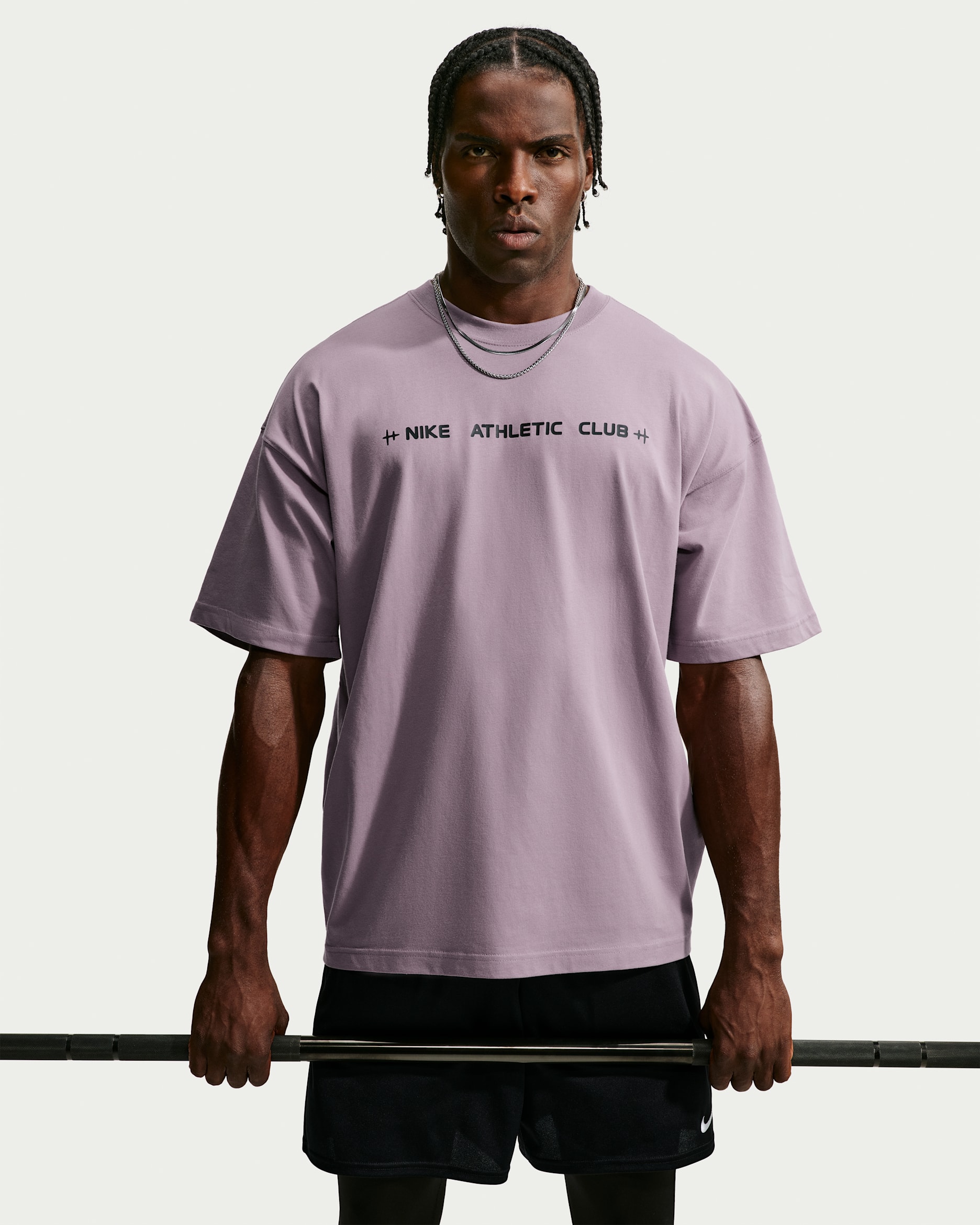 Ανδρικό T-Shirt σε φαρδιά γραμμή Nike N.A.C. - Purple Smoke/Μαύρο