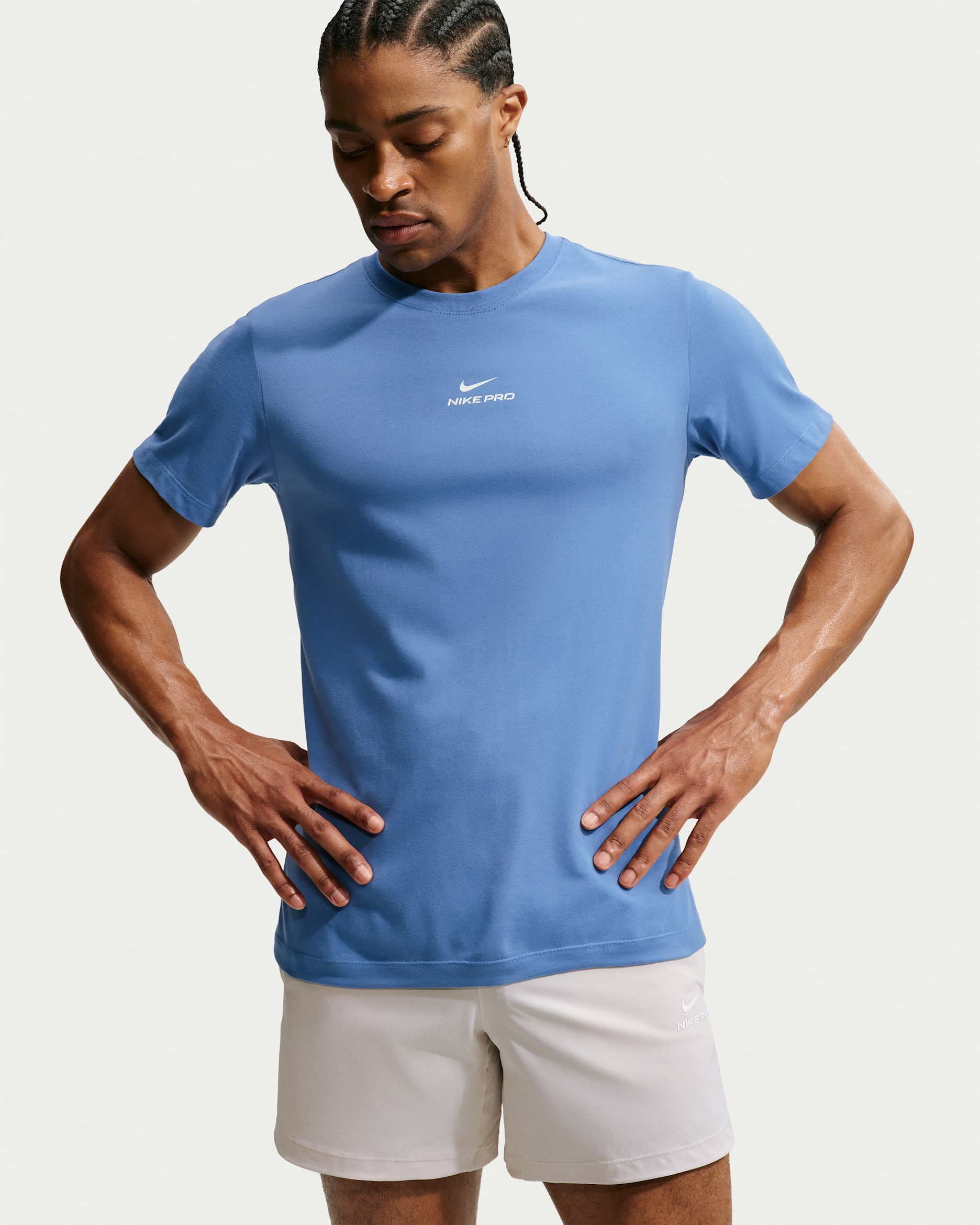 Nike Pro Camiseta Dri-FIT - Hombre - Indigo Storm/Blanco