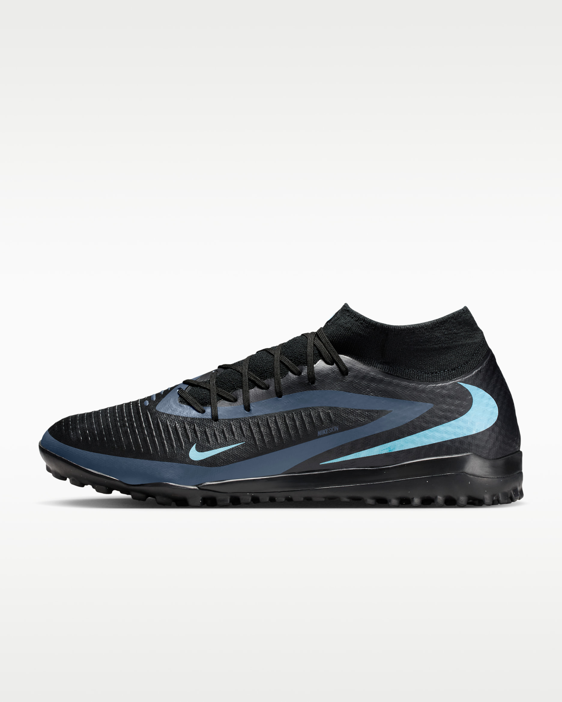 Tacos de fútbol para pasto sintético (turf) Nike Phantom 6 High Academy - Negro/Negro