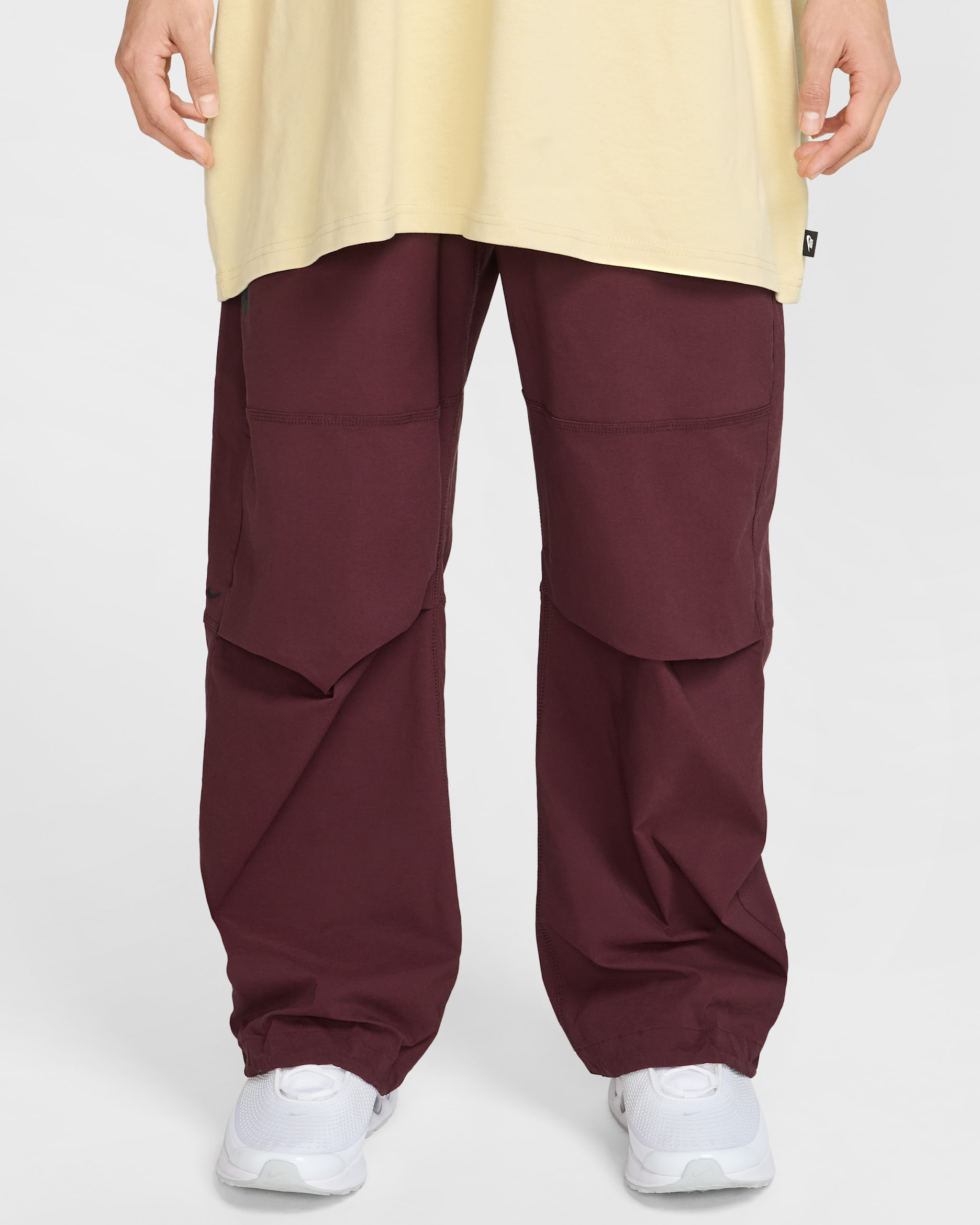 Nike Tech Men's Woven Open-Hem Pants - Burgundy Crush/Burgundy Crush/Black