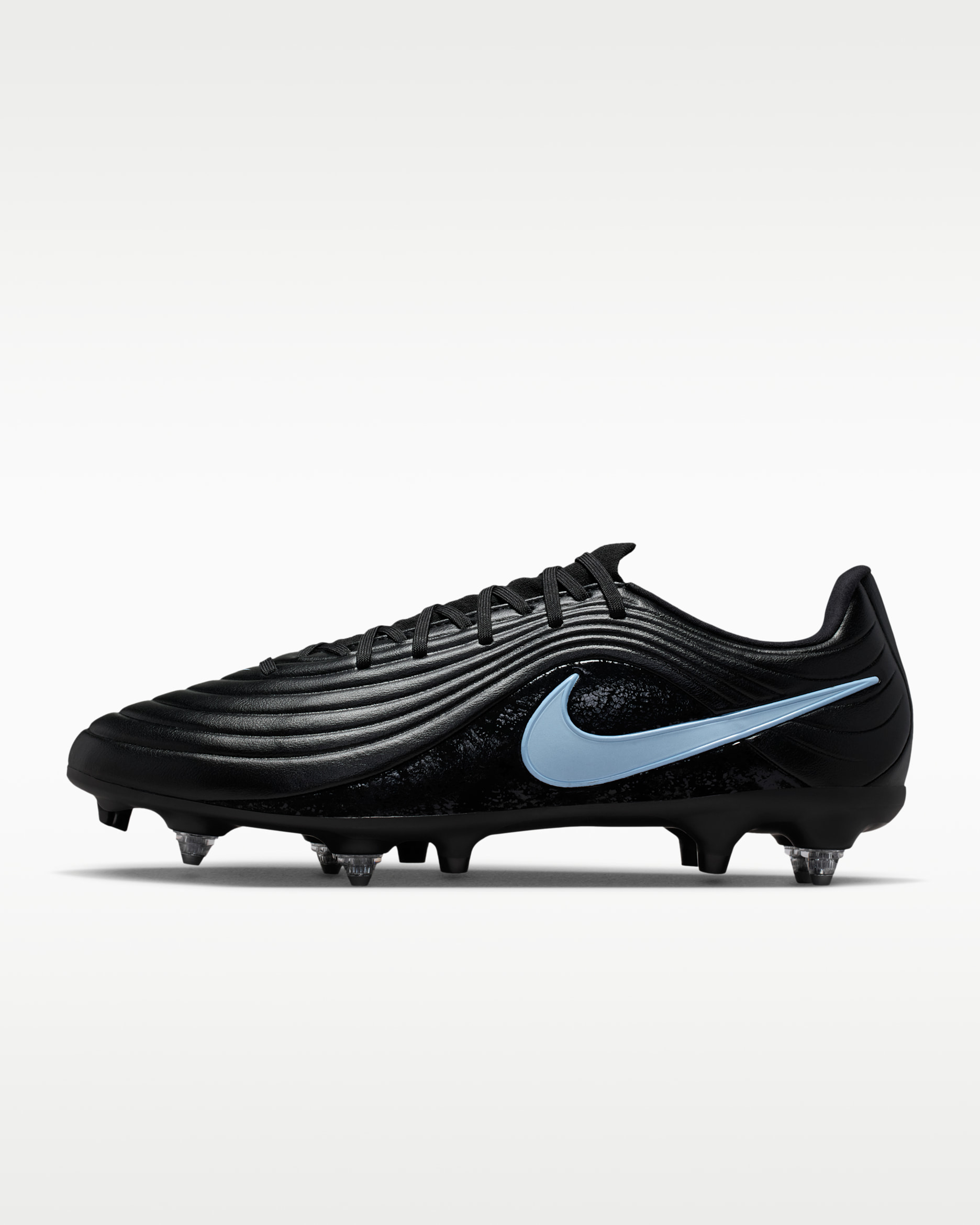 Nike Tiempo Maestro Academy Soft-Ground Low-Top Football Boots - Black/Ice Blue