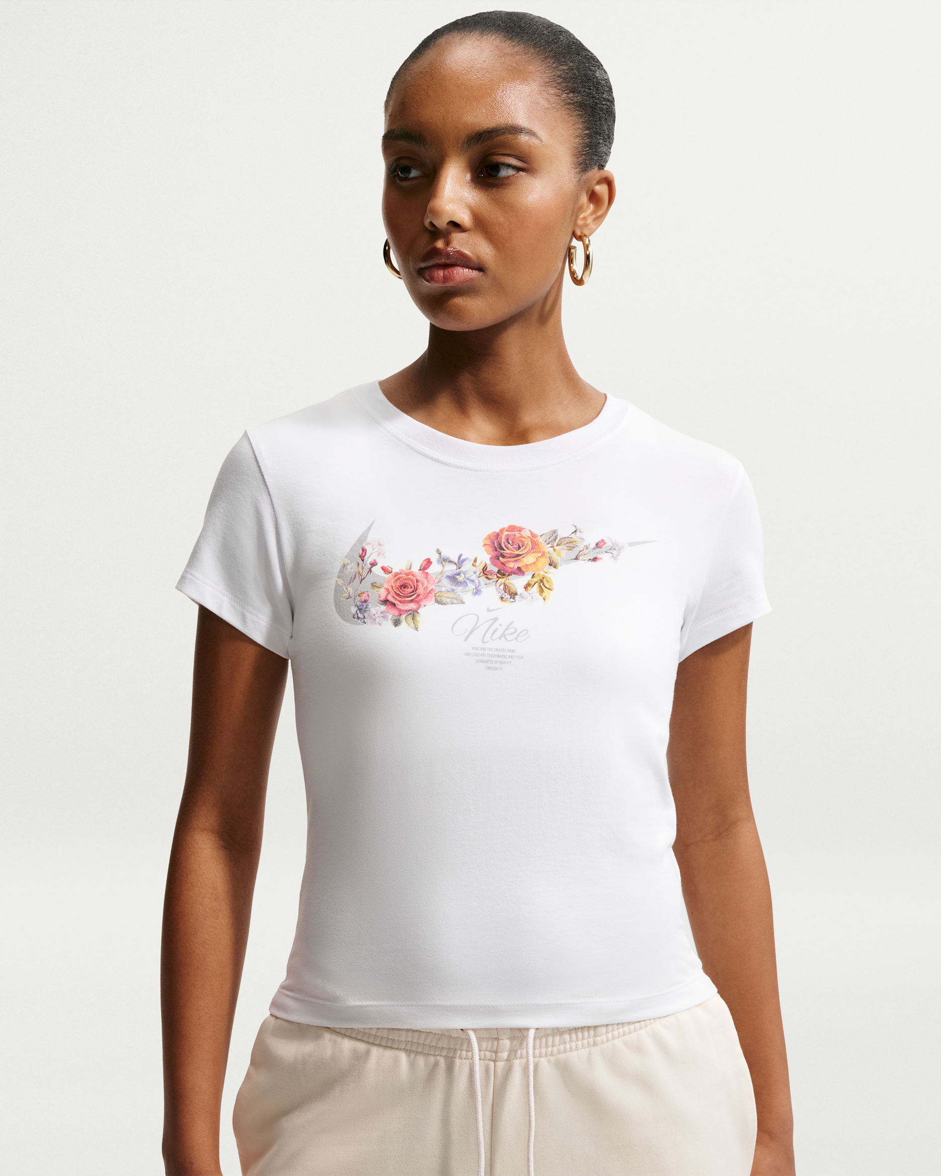 Nike Sportswear Chill Knit Women's Slim Cropped T-Shirt - White/Wolf Grey