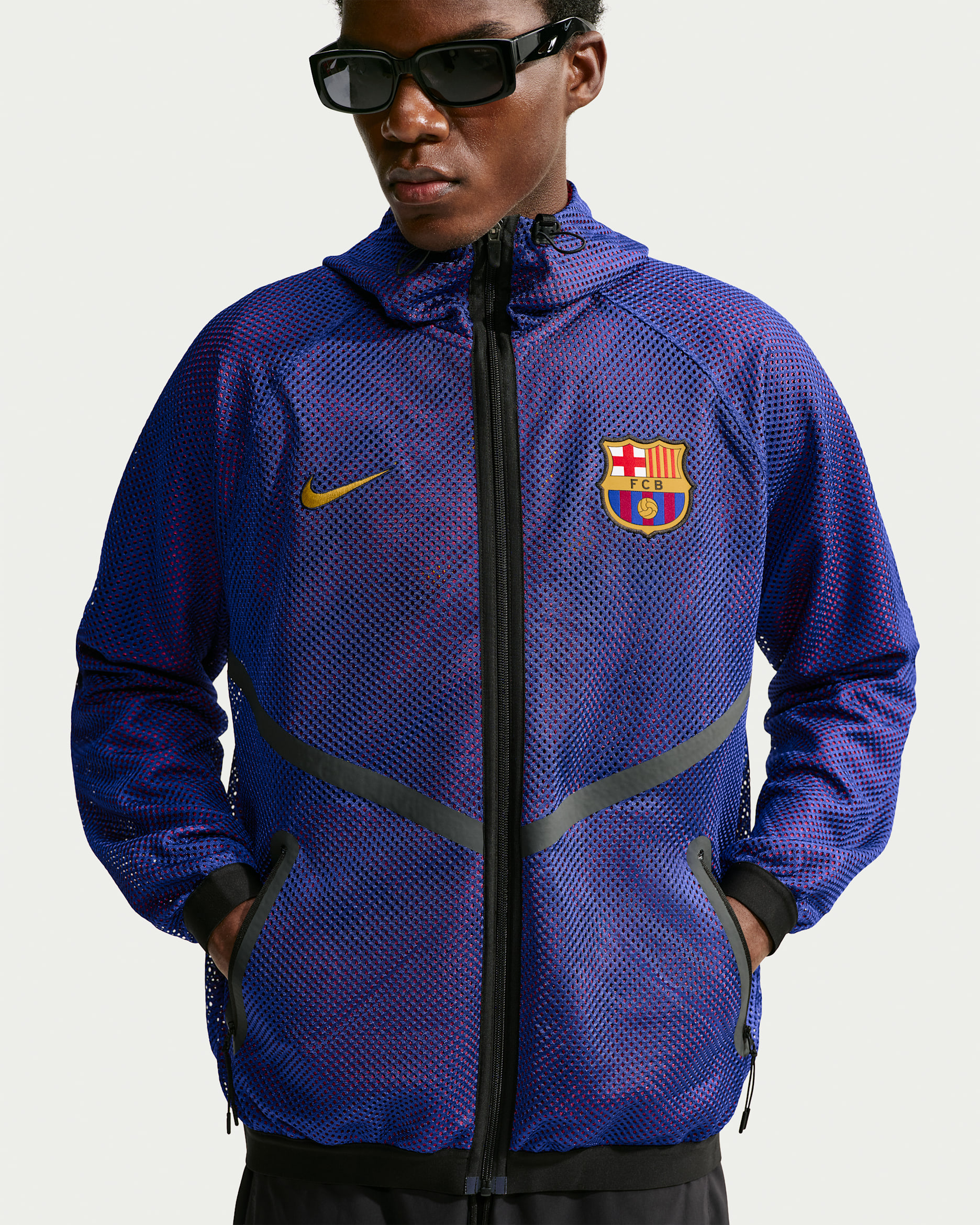 Veste de club de foot Nike Dri-FIT FC Barcelona pour homme - Deep Royal Blue/Noble Red/Mineral Yellow