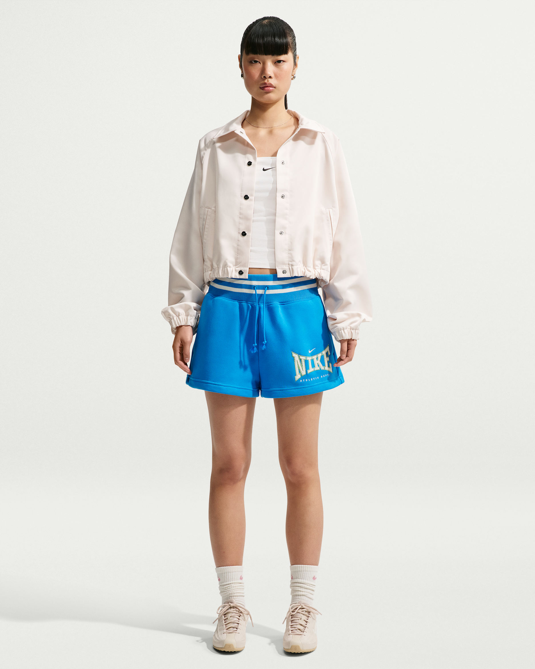 Nike Sportswear Phoenix Fleece Women's High-Waisted 4" Shorts - Light Photo Blue/Sail