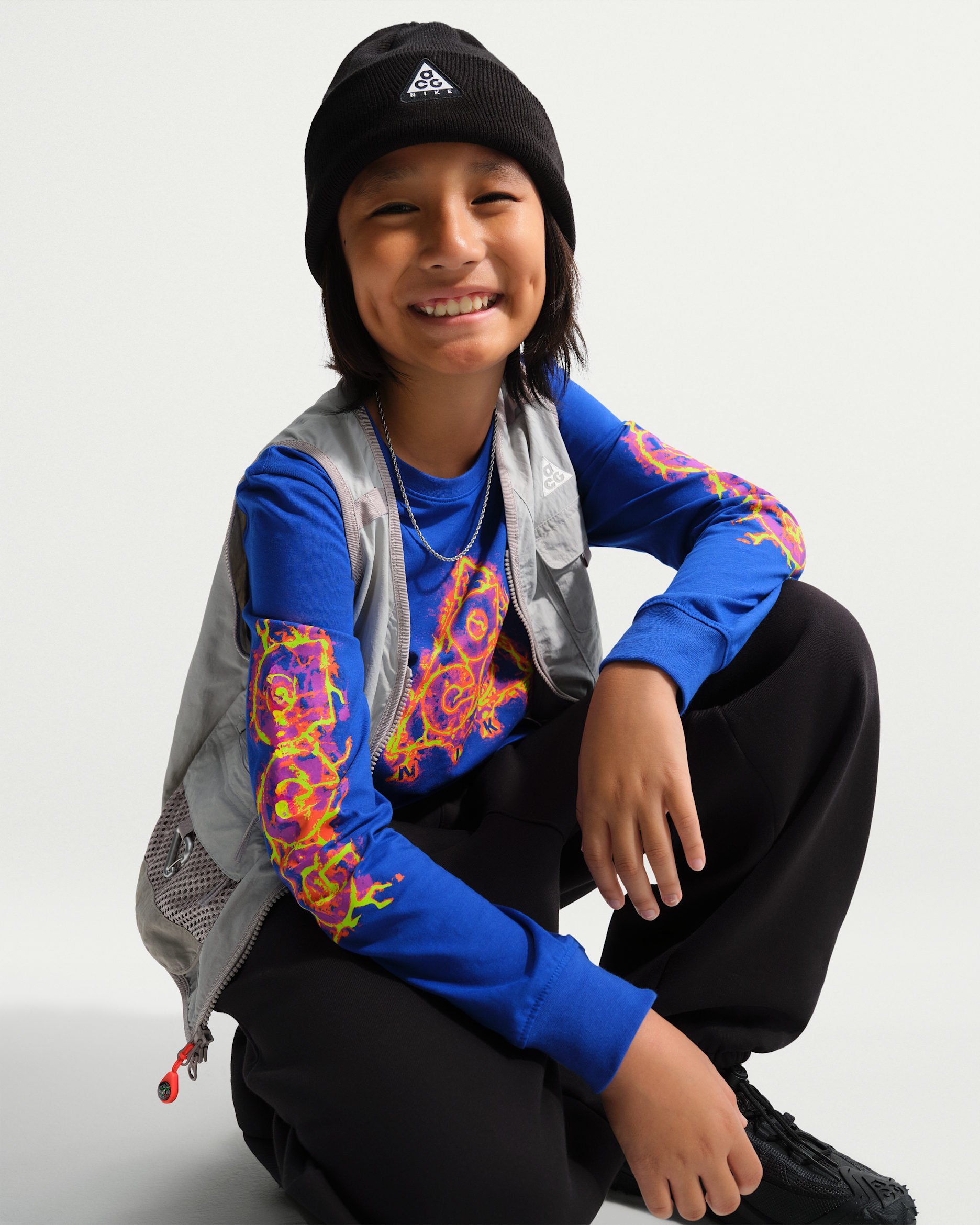 ACG Big Kids' Dri-FIT Long-Sleeve Lightening Logo T-Shirt - Hyper Royal