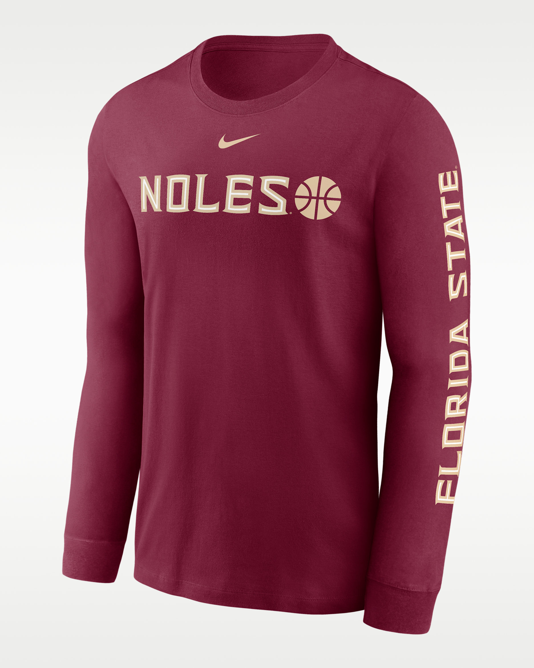 Florida State Basketball Icon Men's Nike College Long-Sleeve T-Shirt - Garnet