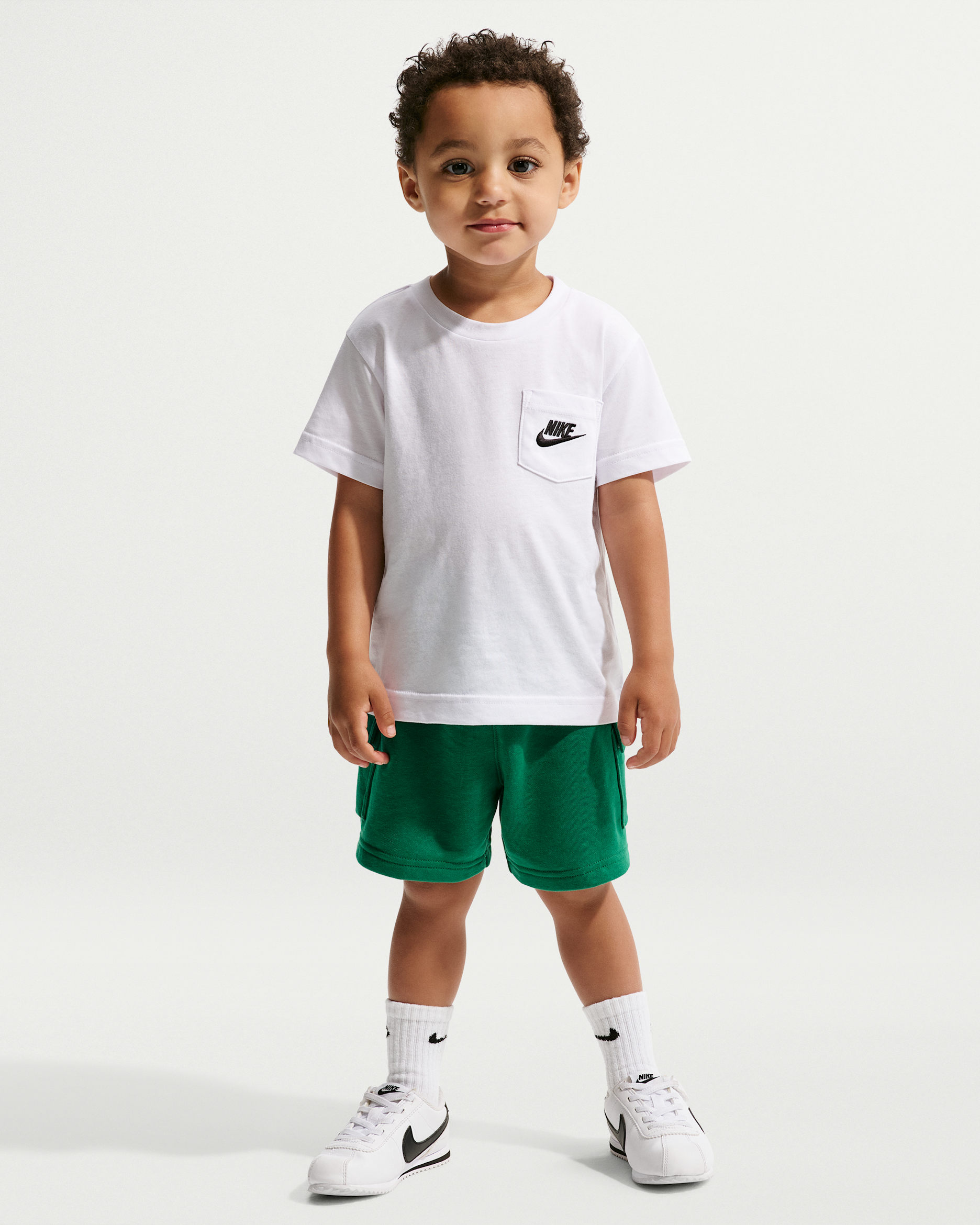 Nike Sportswear Toddler Pocket T-Shirt and French Terry Shorts Set - Malachite