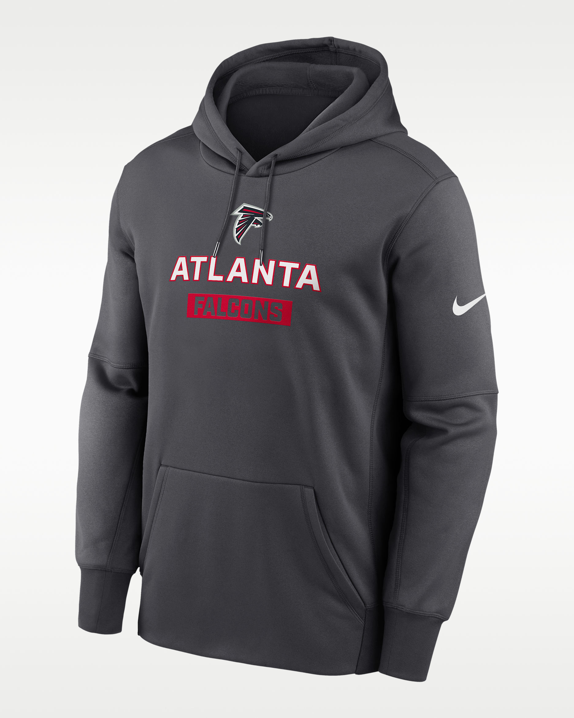 Atlanta Falcons Toss Sweep Men’s Nike Therma NFL Pullover Hoodie - Anthracite