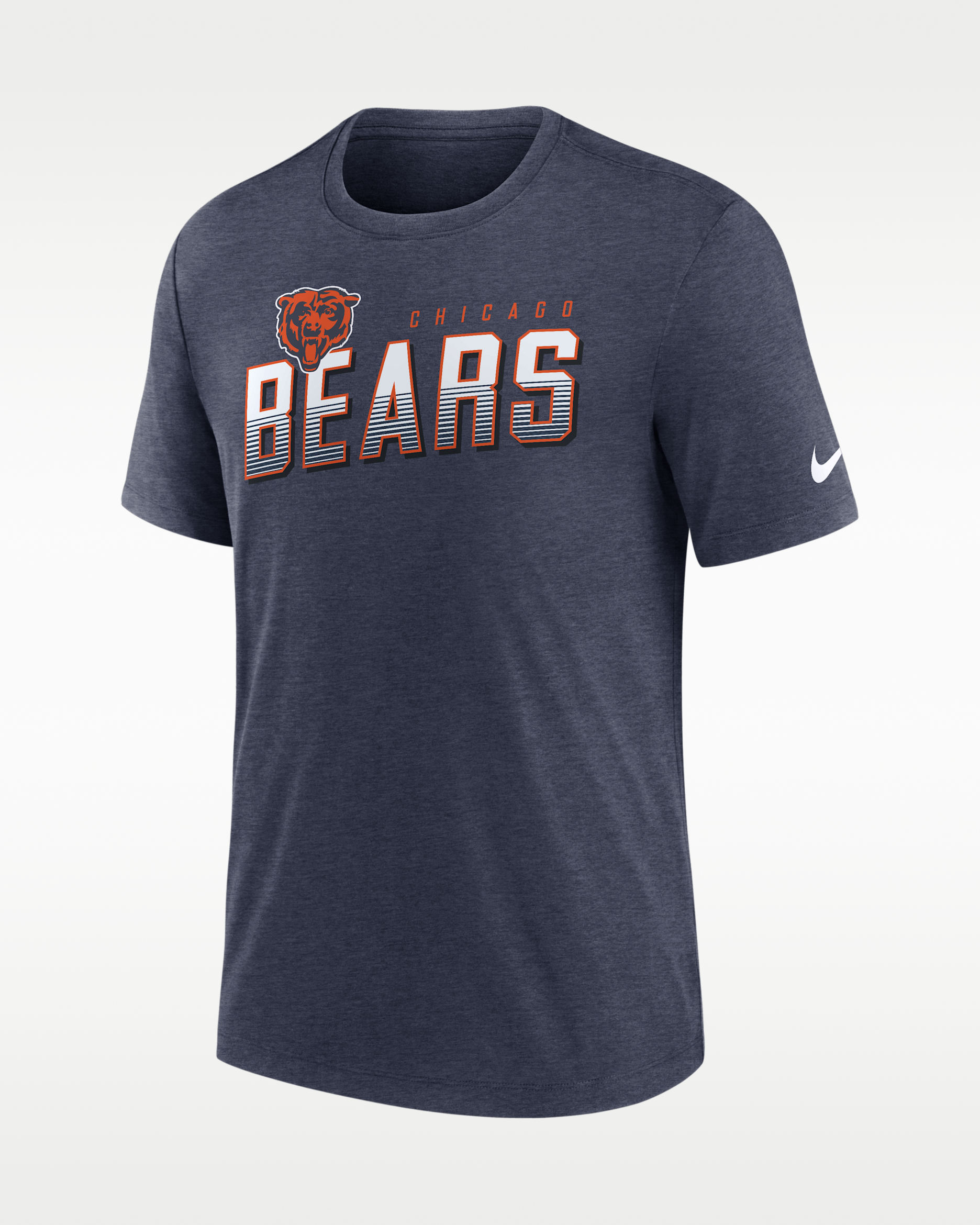 Playera Nike de la NFL para hombre Chicago Bears - Azul marino jaspeado