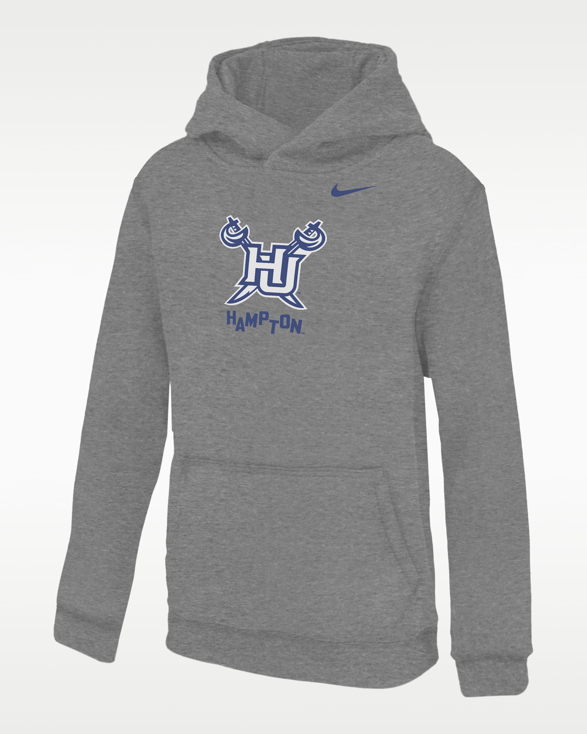 Nike College (Hampton University) Big Kids' Club Fleece Hoodie - Dark Grey Heather