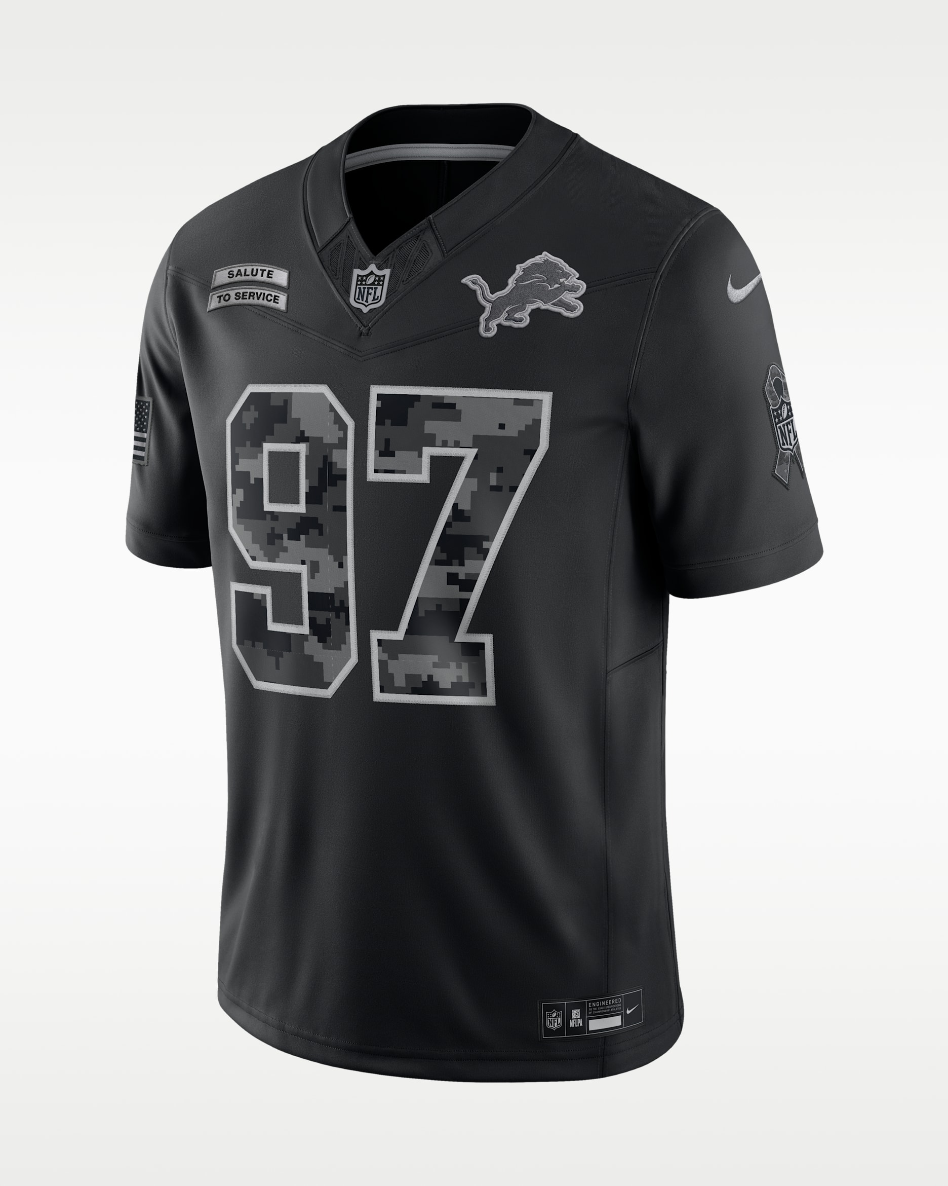 Aidan Hutchinson Detroit Lions Salute to Service Men's Nike Dri-FIT NFL Limited Jersey - Black