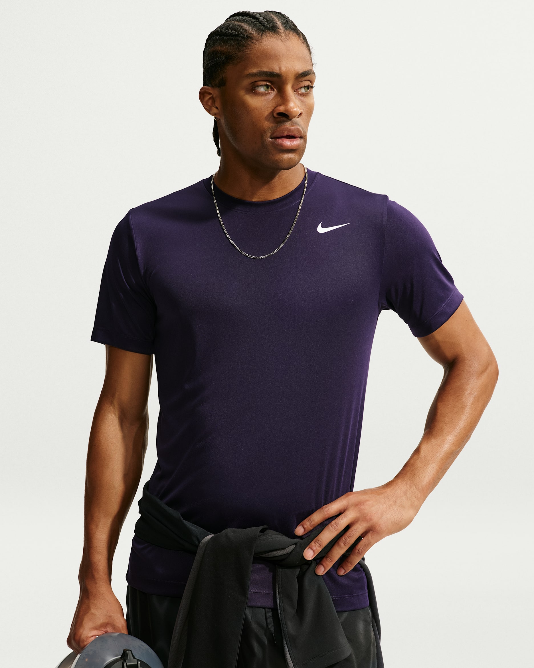 Ανδρικό T-Shirt προπόνησης Dri-FIT Nike - Purple Dynasty/Λευκό