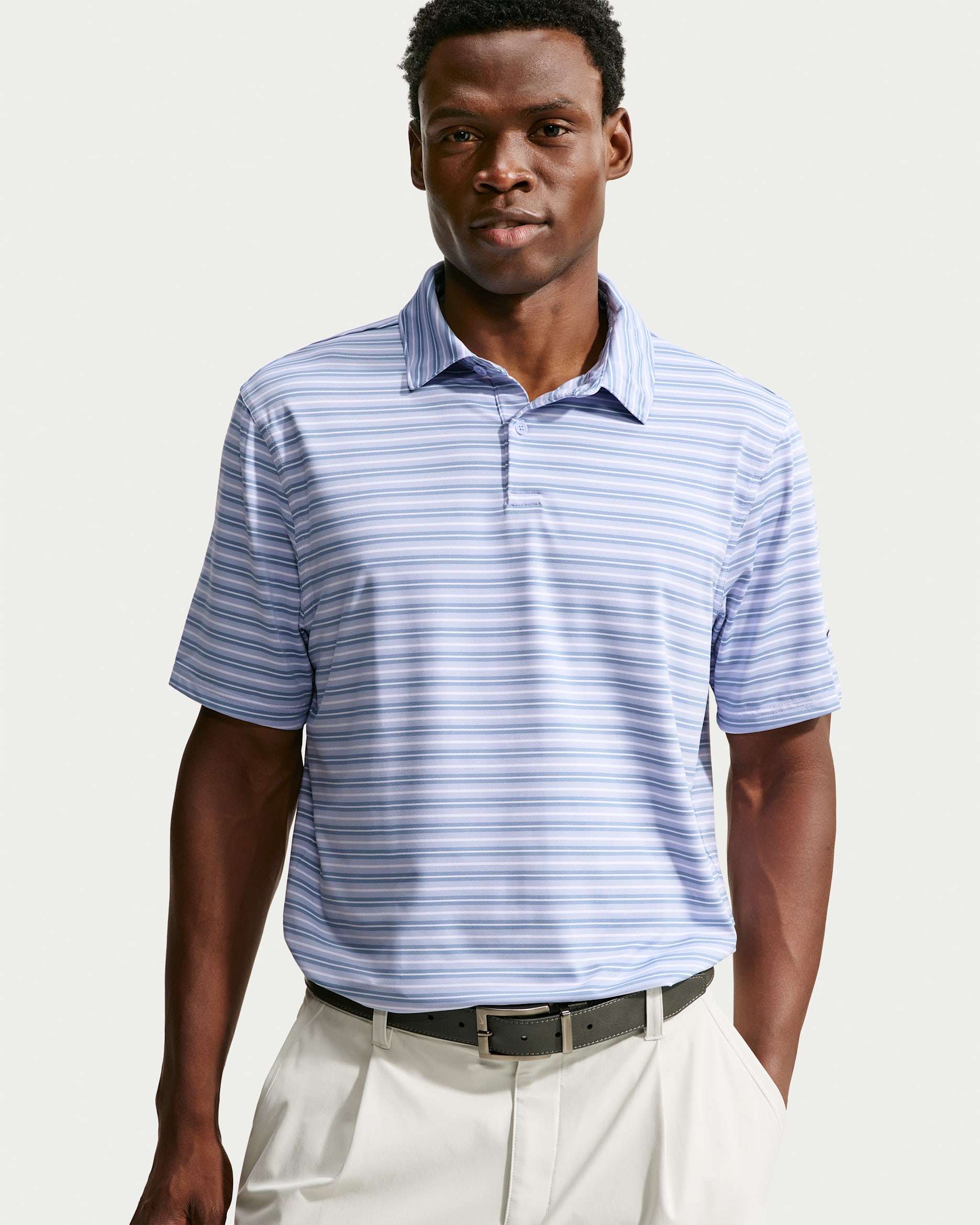 Nike Velocity Men's Dri-FIT Striped Golf Polo - Purple Fade/Purple Fade/Black
