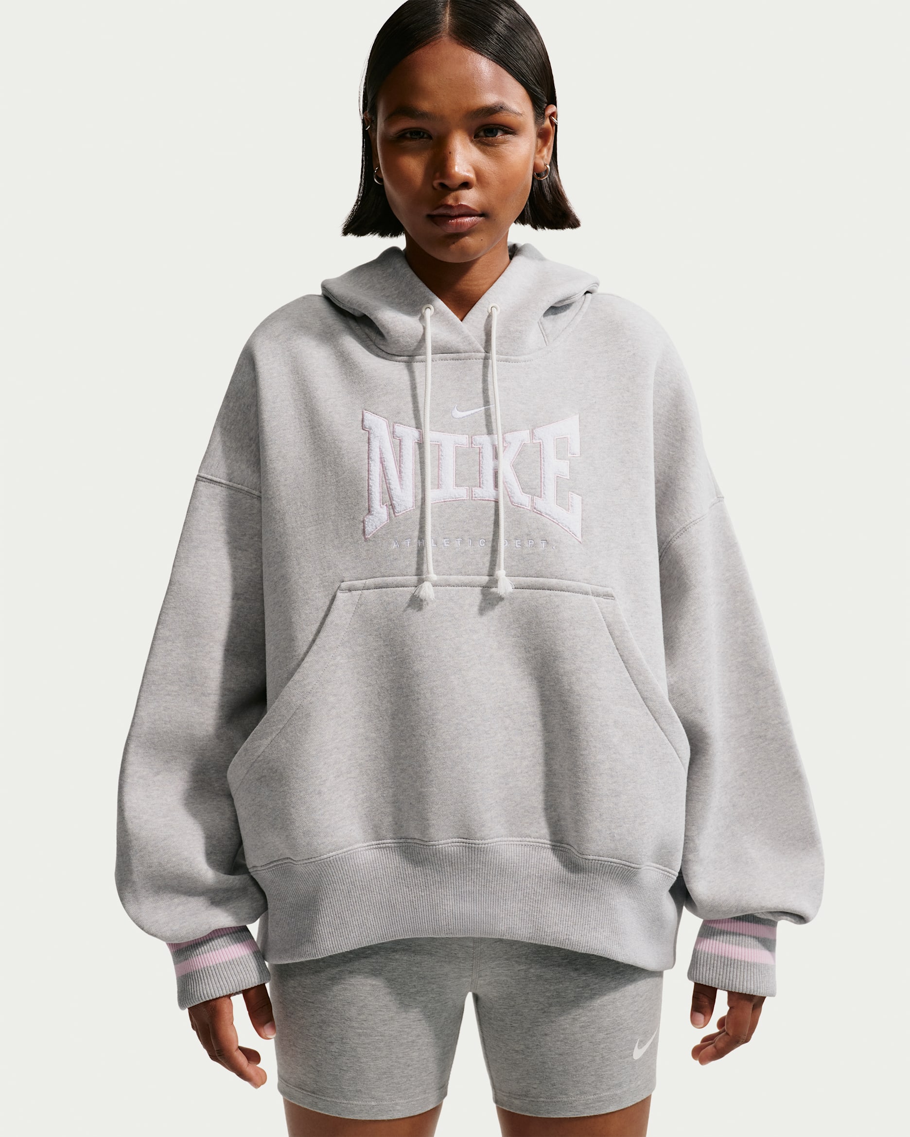 Nike Sportswear Phoenix Fleece Women's Oversized Hoodie - Light Smoke Grey/Heather/White