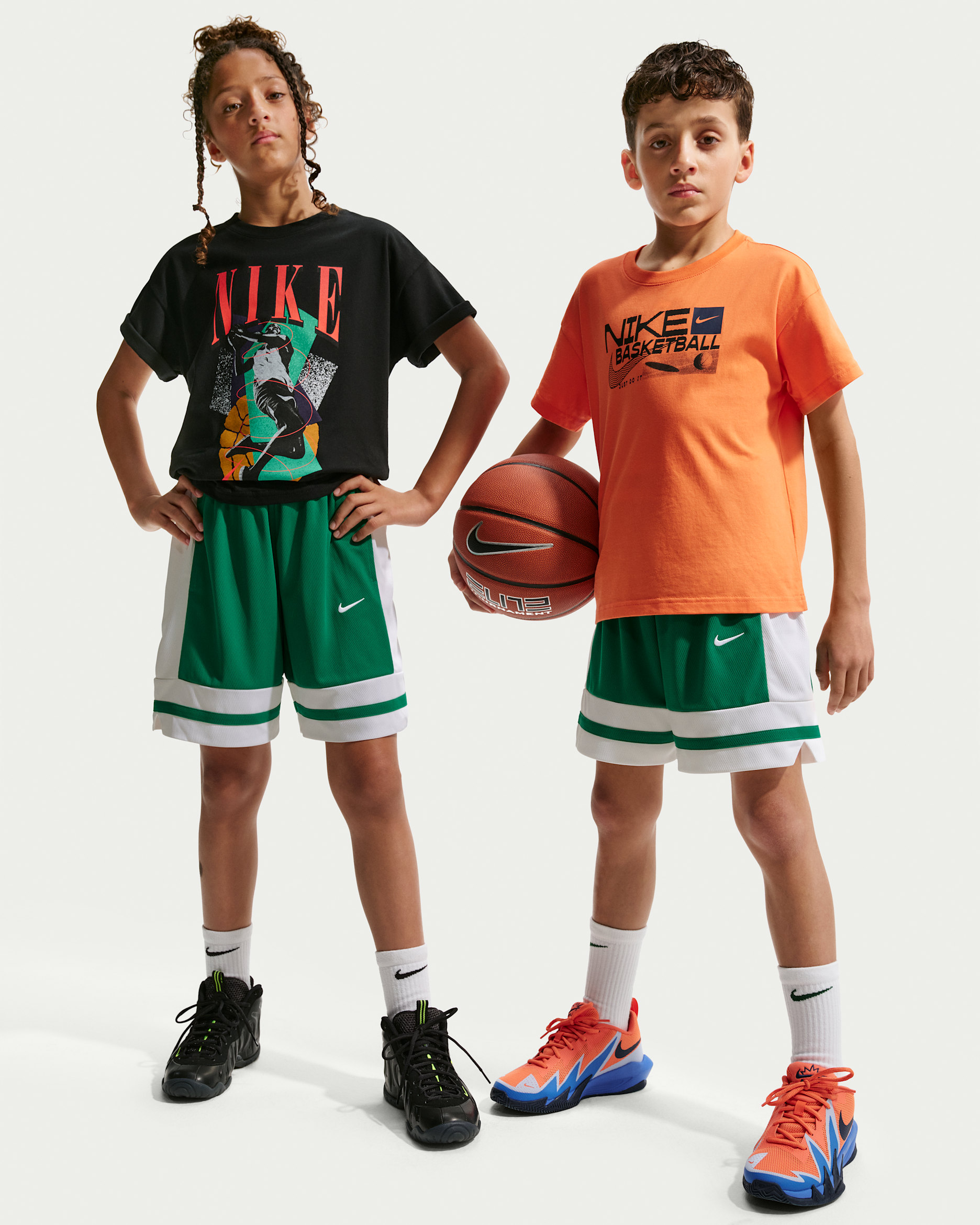 Nike Older Kids' Dri-FIT Basketball Game Shorts - Malachite/White/White