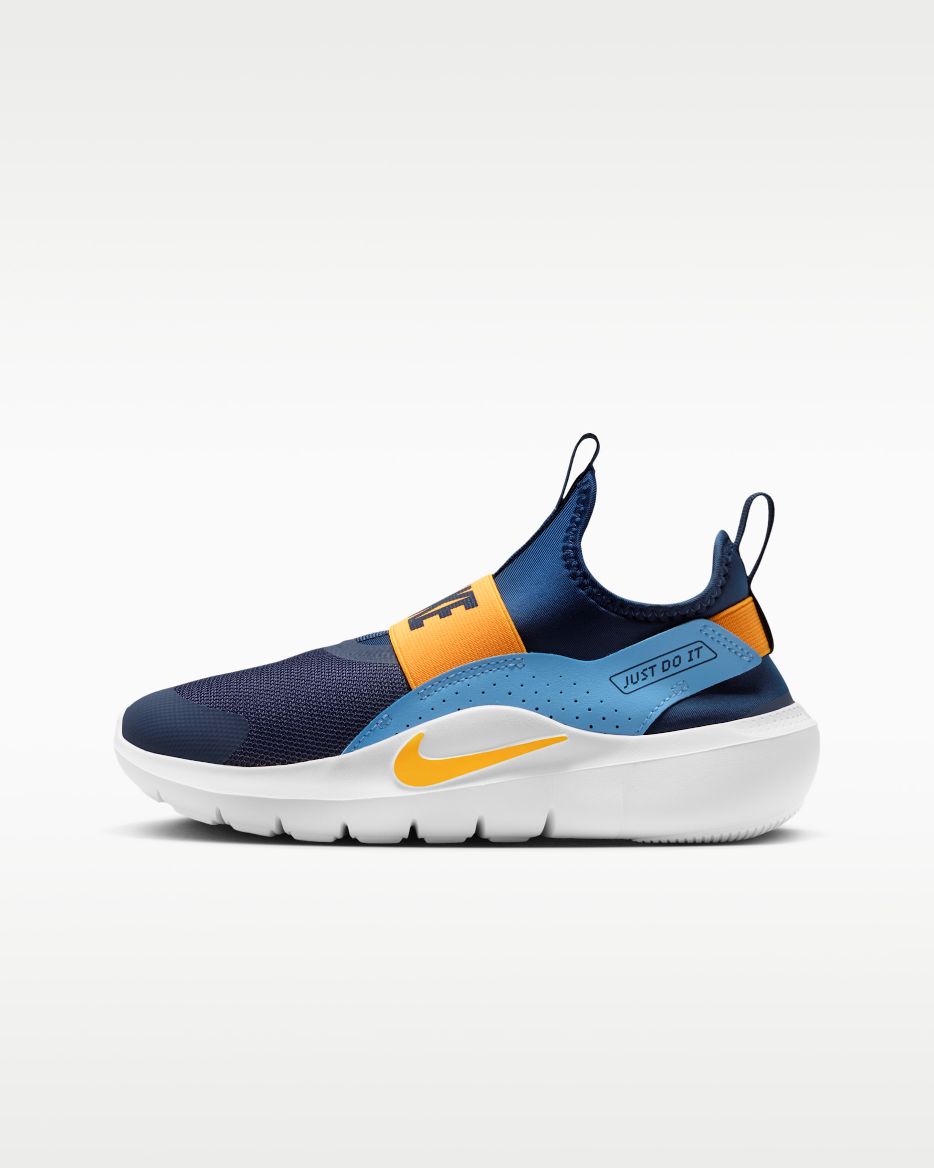 Nike Flex Runner 4 løpesko til store barn - Midnight Navy/University Blue/Hvit/Laser Orange
