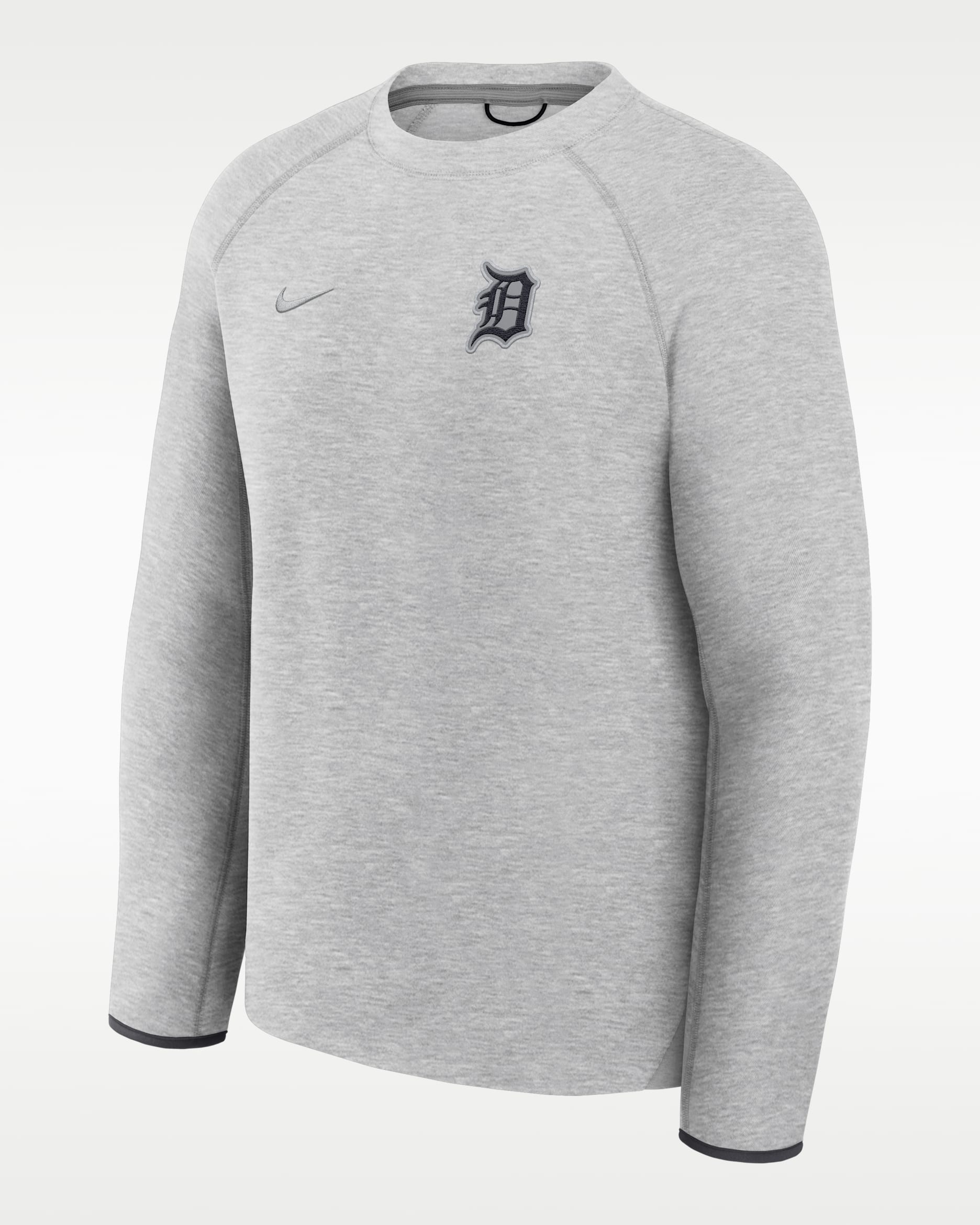 Sudadera de cuello redondo sin cierre Nike de la MLB para hombre Detroit Tigers Tech Fleece - Gris
