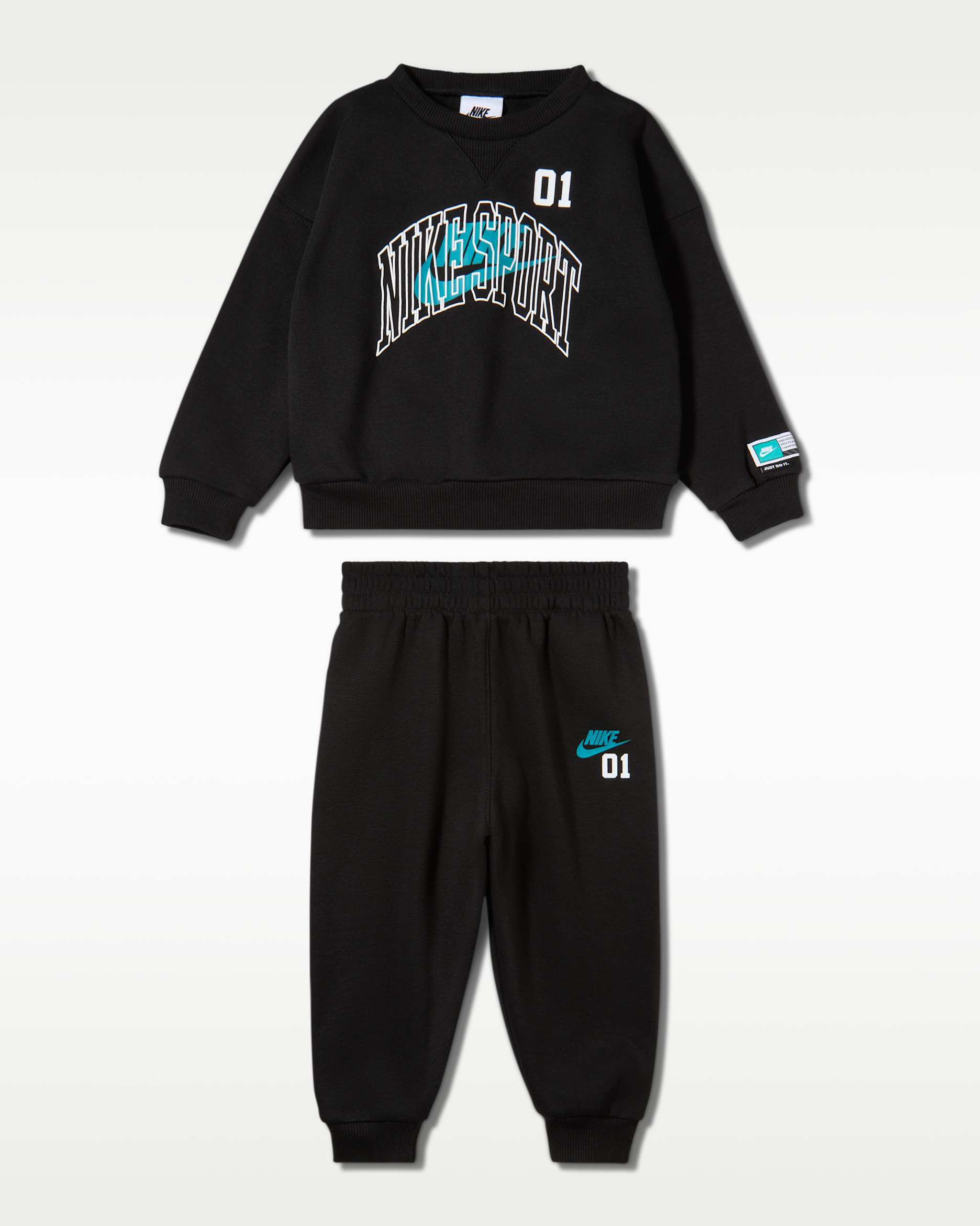 Conjunto de 2 piezas de sudadera de cuello redondo de tejido Fleece Multisport para bebé (12-24 M) Nike Sportswear - Negro