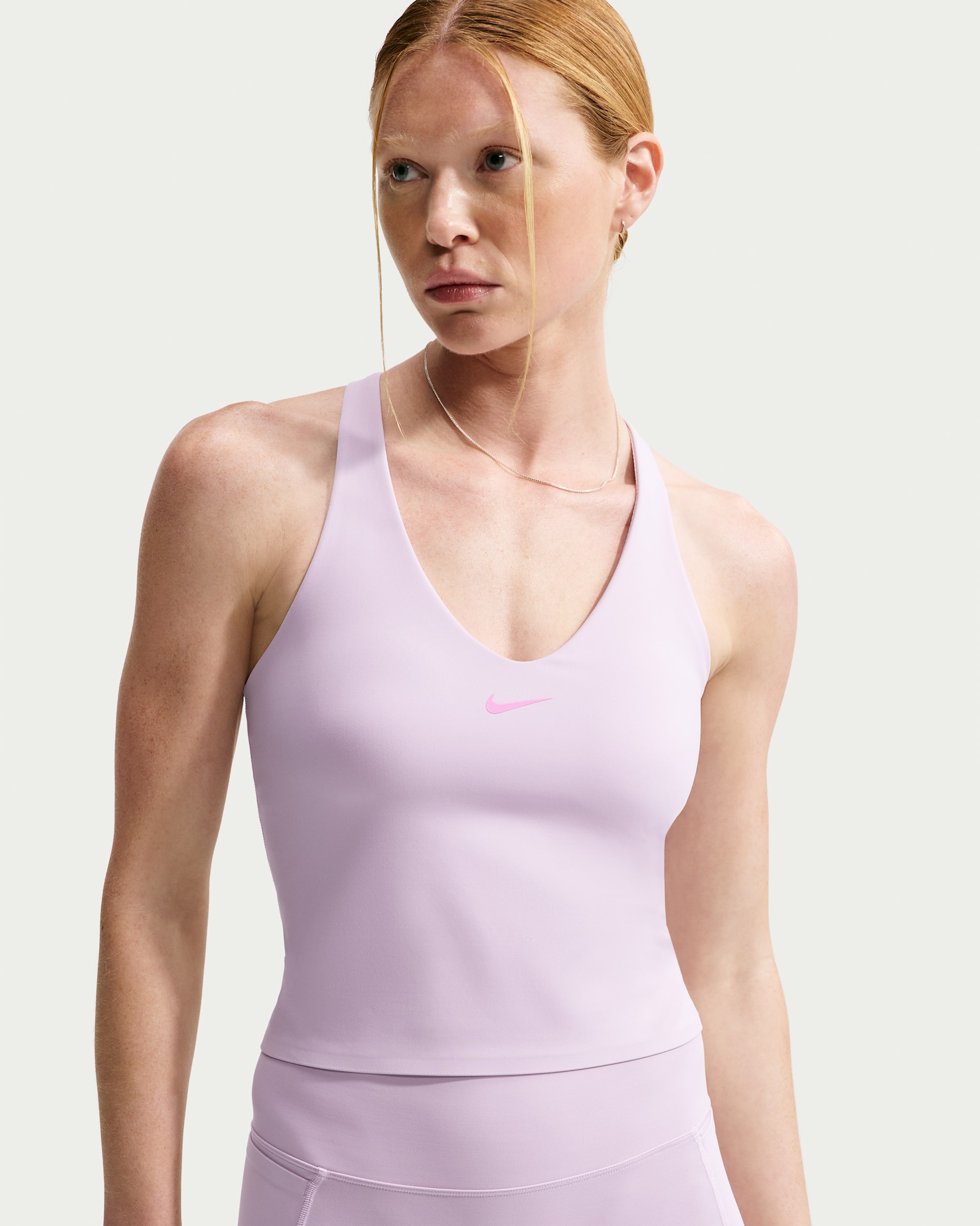 Nike Universa Women's Medium-Support Padded Sports Bra Tank - Bleached Lilac/Amethyst Wave/Pink Rise