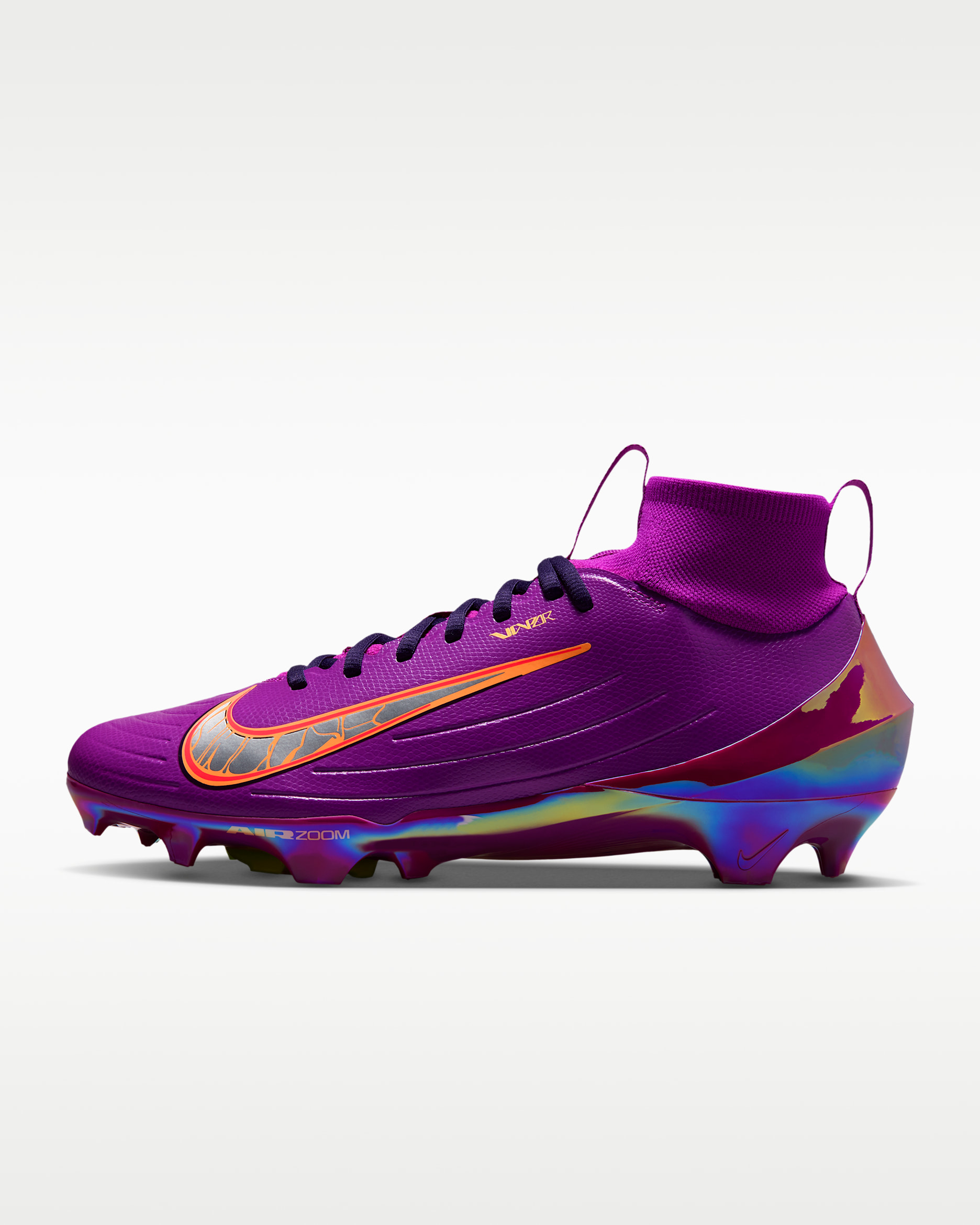 Nike Vapor Pro "CeeDee Lamb" Football Cleats - Vivid Purple/Orange Pulse/Tangerine Tint/Metallic Silver