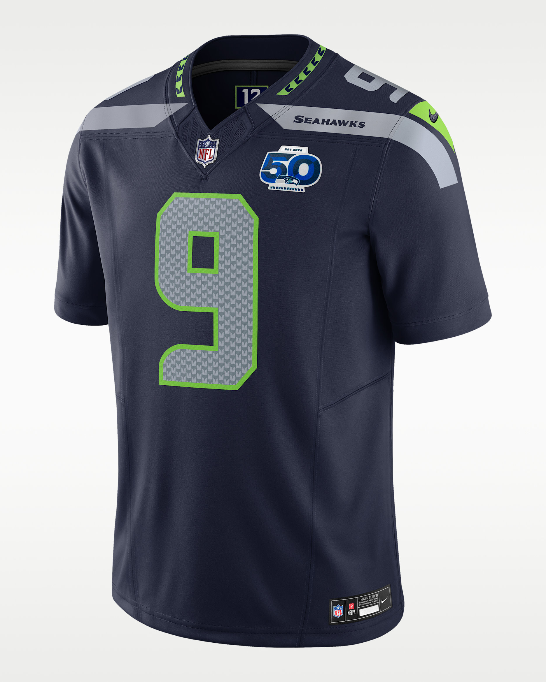 Jersey Nike Dri-FIT de la NFL Limited para hombre Kenneth Walker III Seattle Seahawks 50th Anniversary - Azul marino