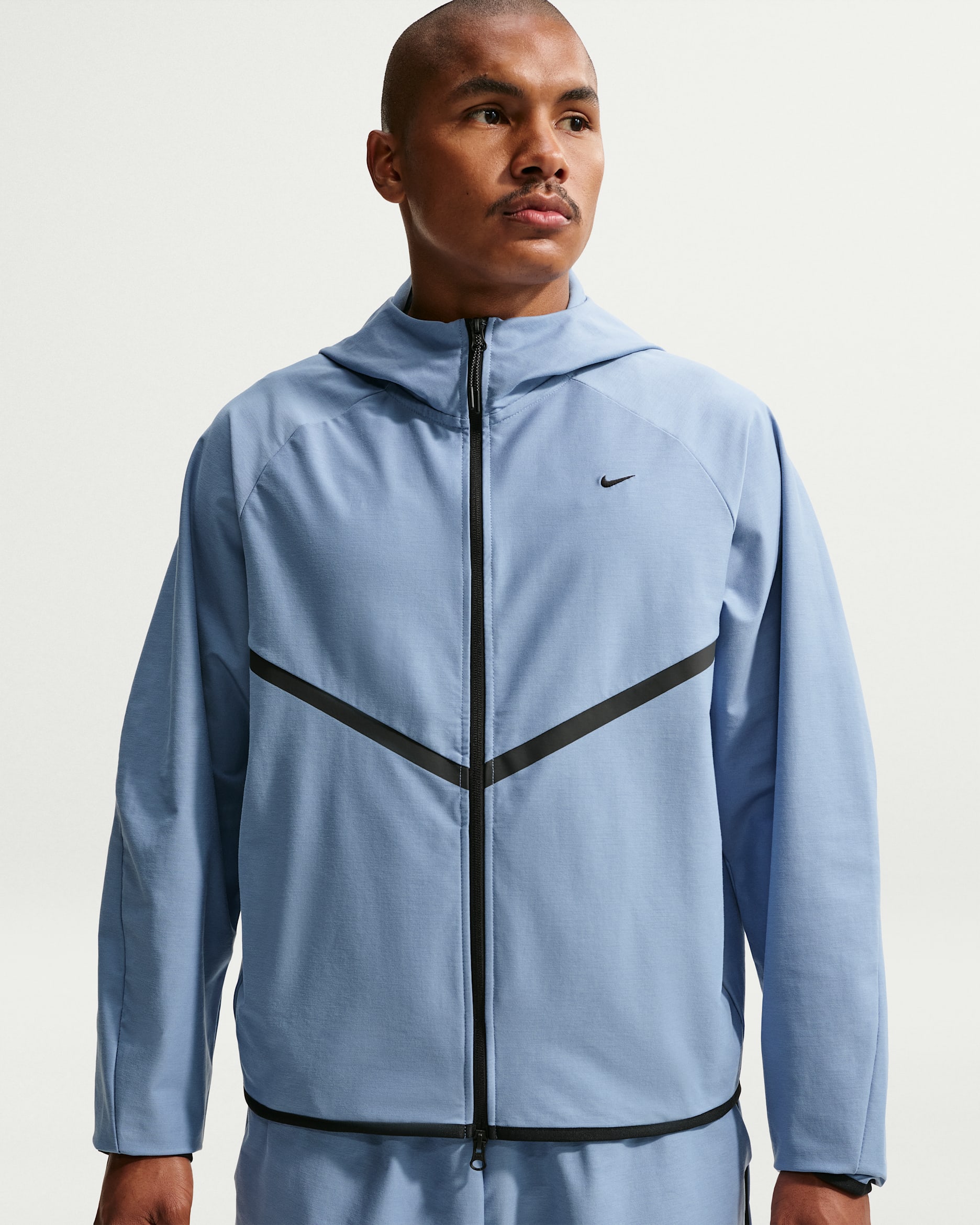 Nike Tech Men's Shori-Knit Full-Zip Windrunner Jacket - Work Blue/Black
