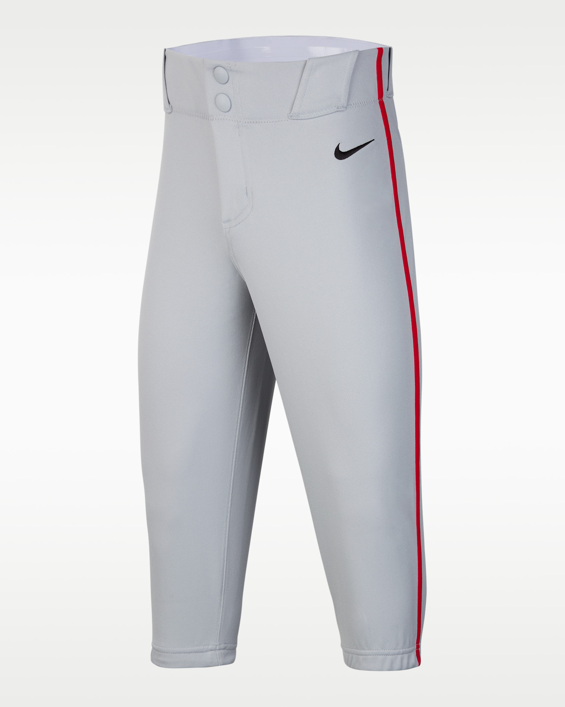 Pants de béisbol entubados de cintura alta para niños talla grande Nike Vapor Select 2 - Gris lobo/Rojo universitario/Negro